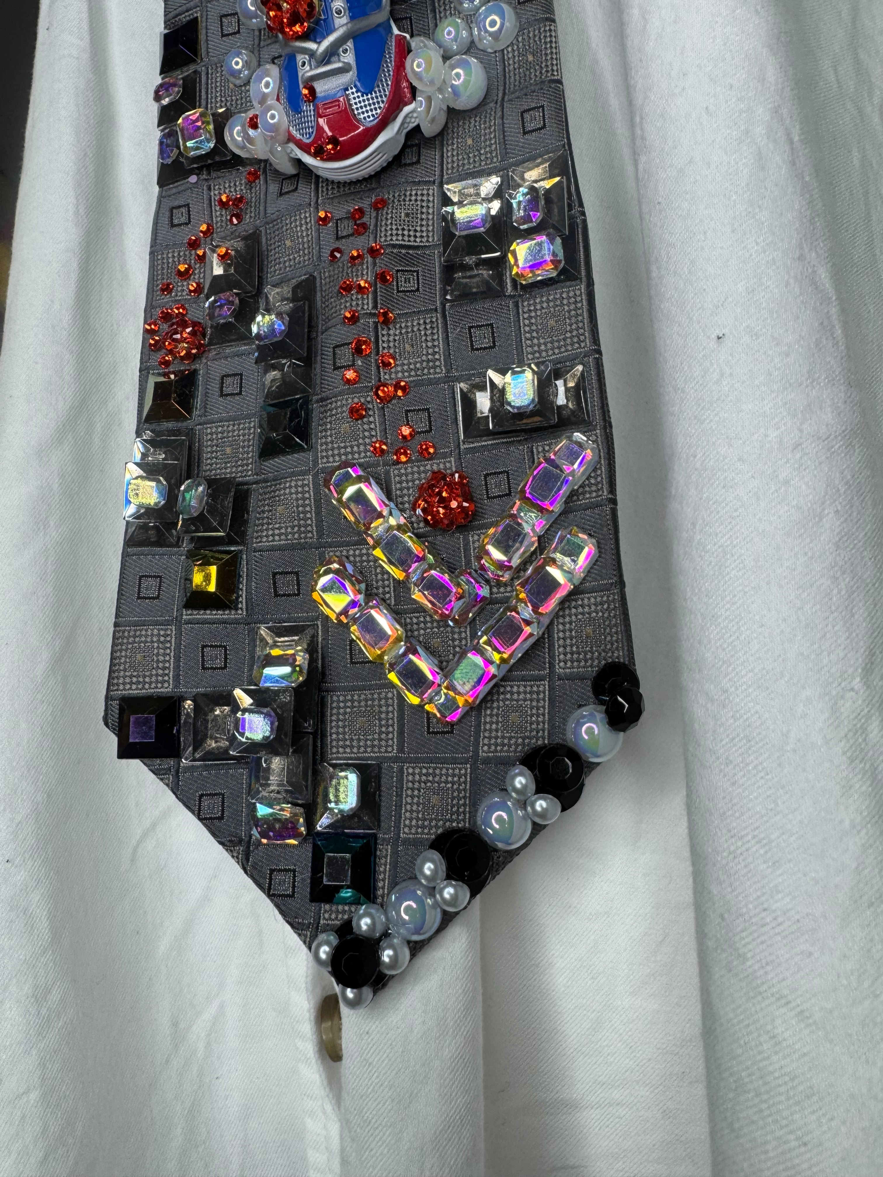 Grey Mario Throwing Fireballs and Dodging Blue Shell Down Tetris Road 200cc Mario Kart Tie
