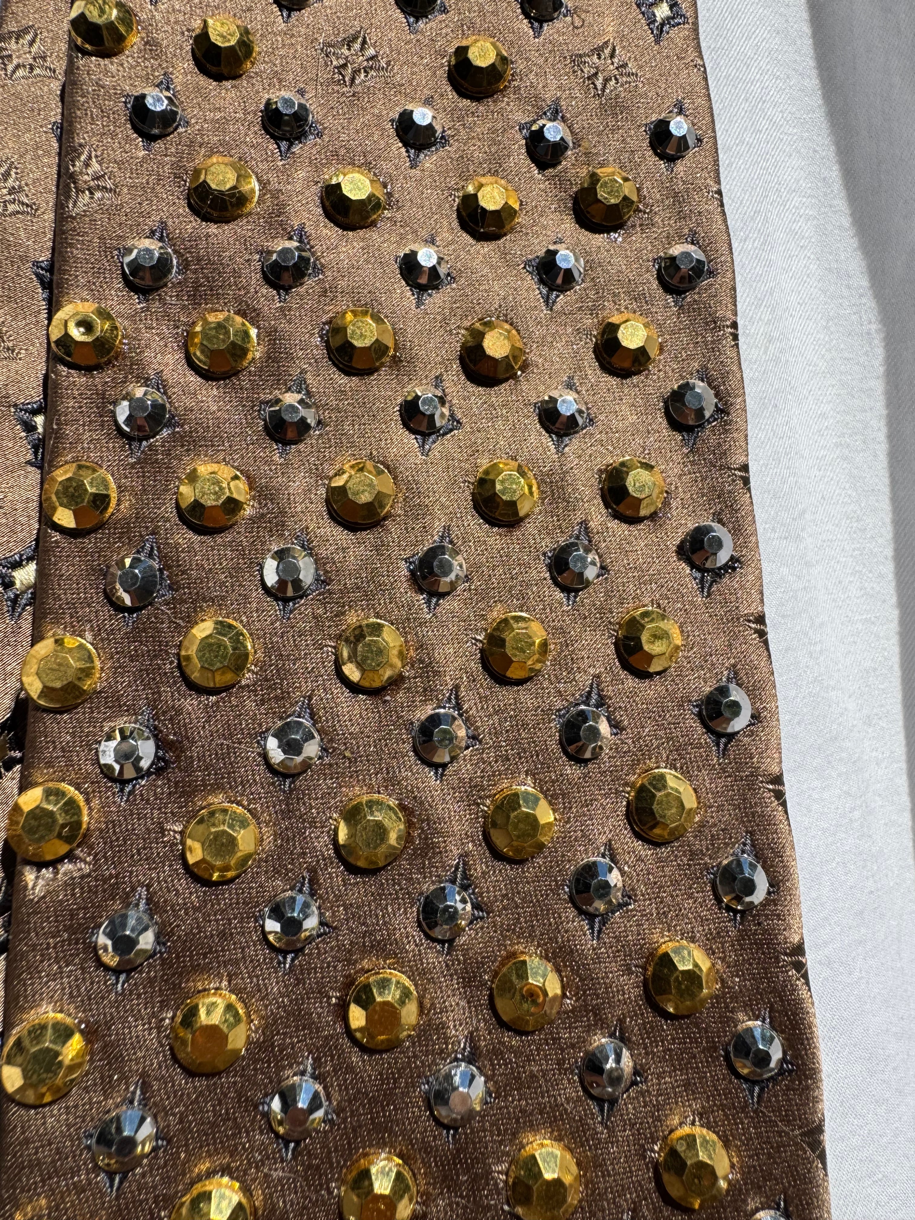 Brown Gold and Silver Jaguar Royalty Nature Tie