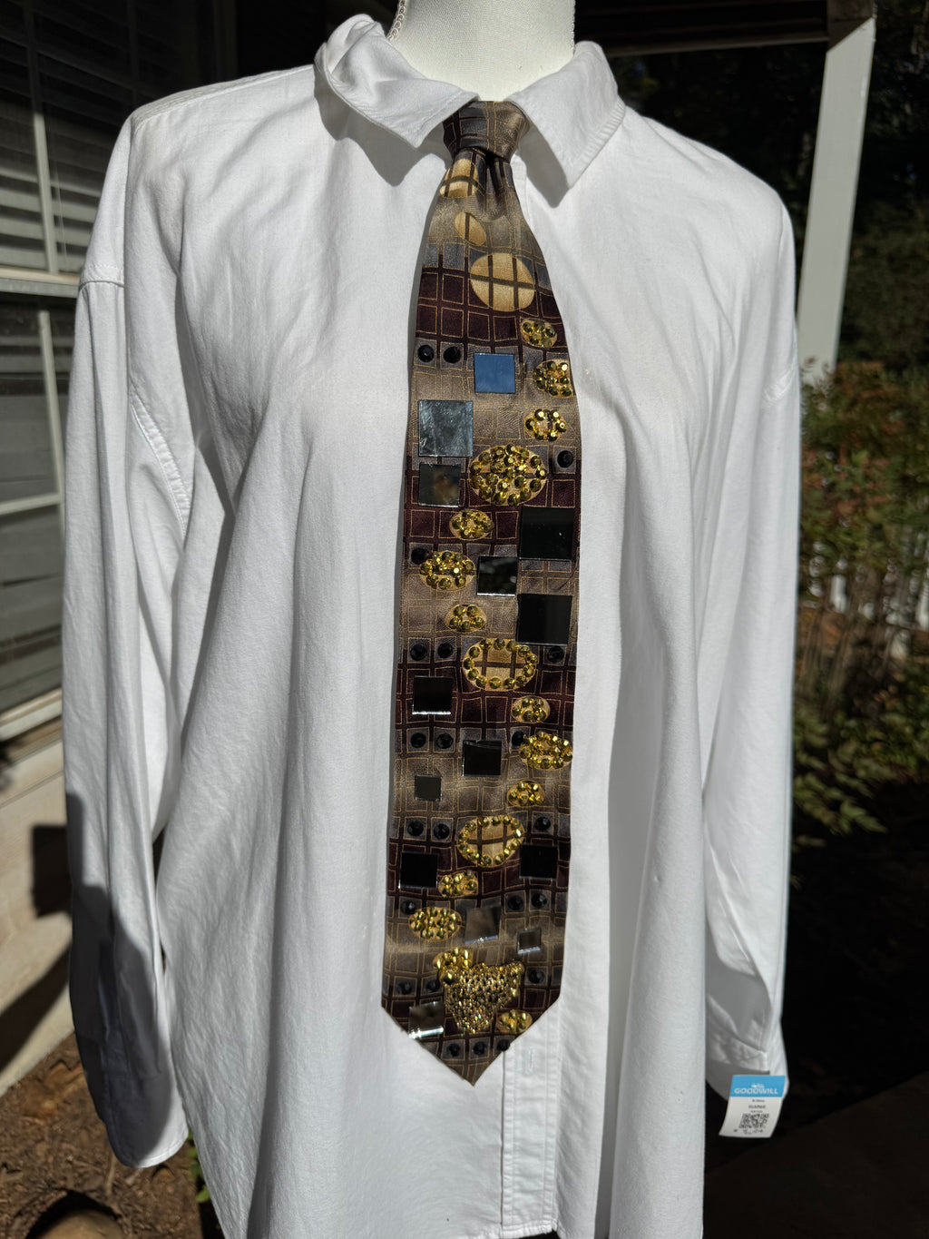 Brown Jaguar Head Mirror Futuristic High Class Royalty Tie