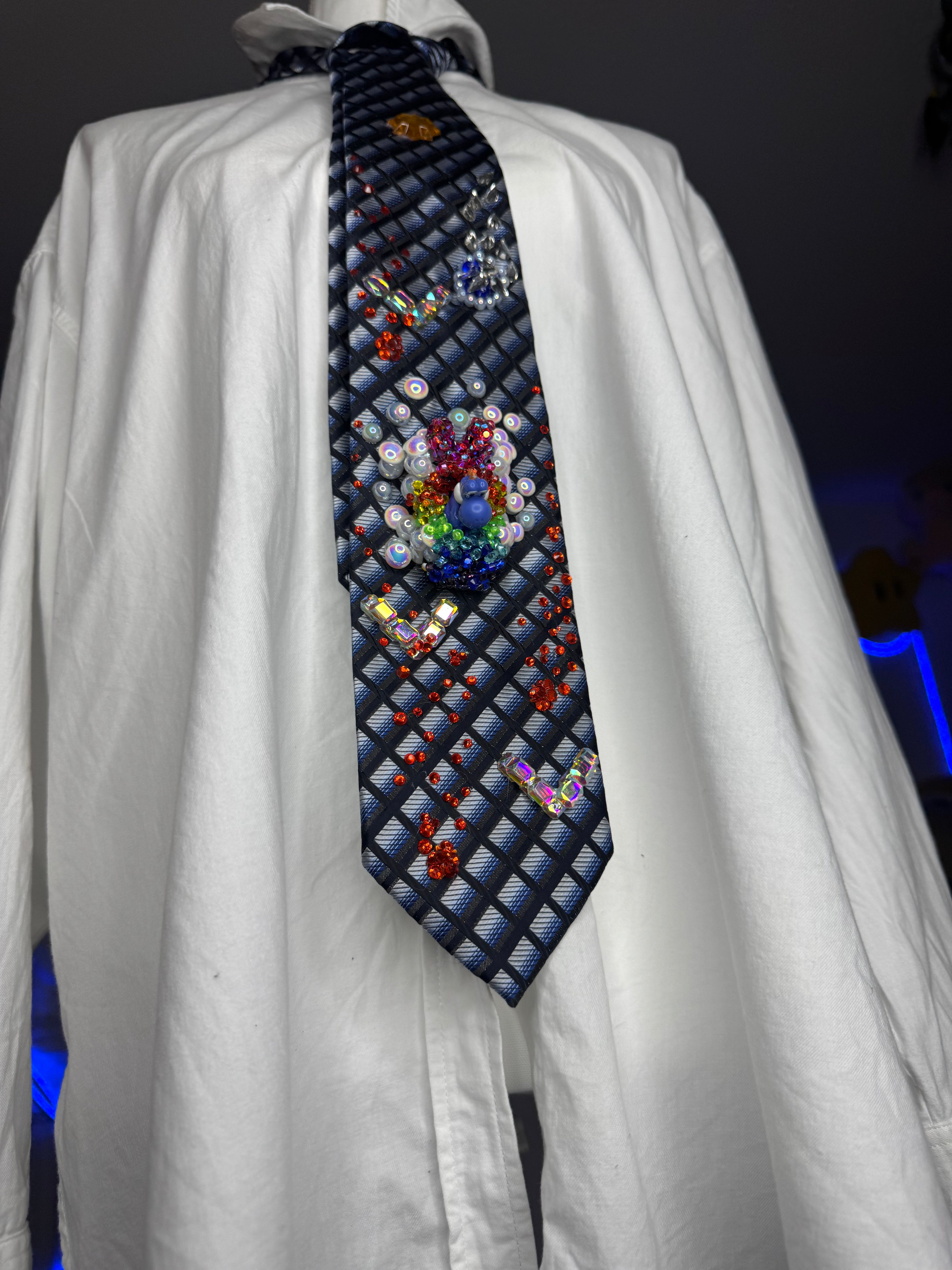 Navy Blue Blue Yoshi Activating Star Near Fireballs 200cc Mario Kart Tie