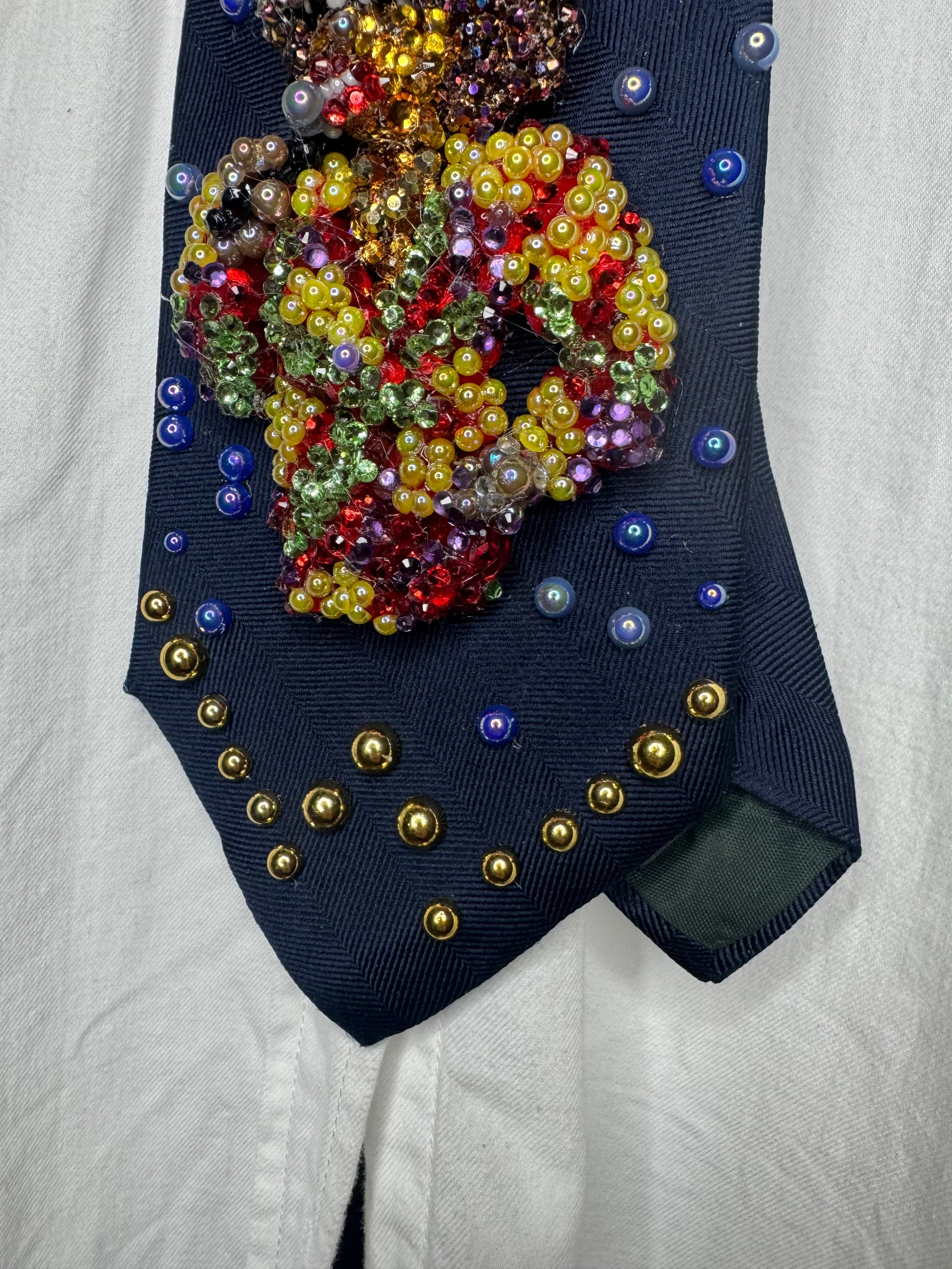 Navy Blue Whitney Houston in Royal Red Colorful Floral Blazer Dress Performing Live Tie