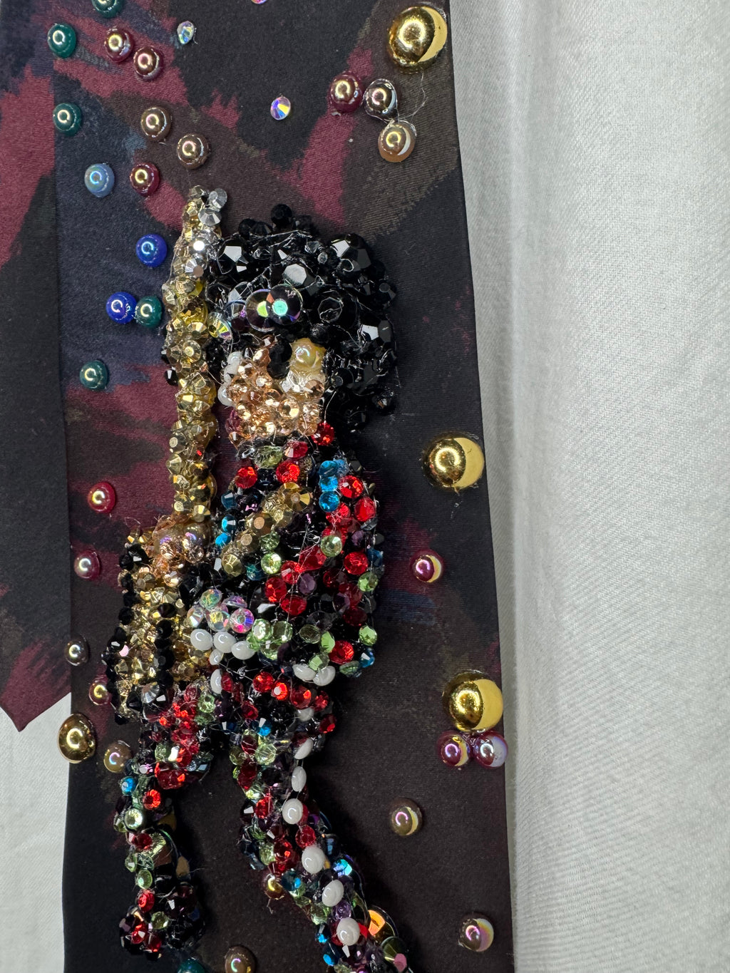 Marbled Prince Rocking Out In Colorful Black Royalty Outfit Tie