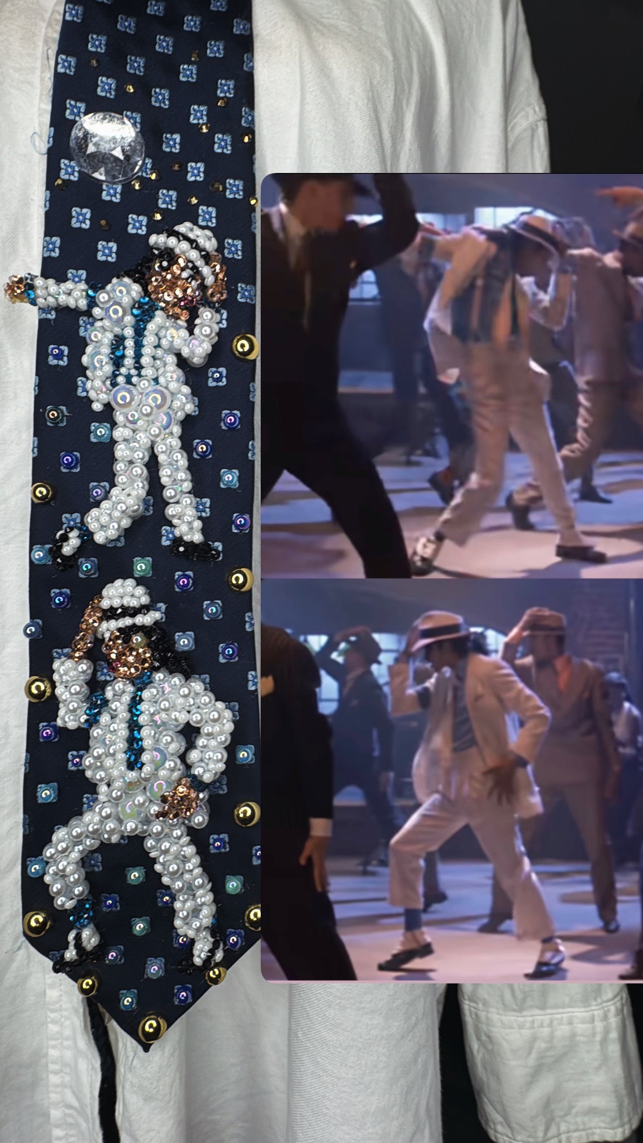 Navy Blue Michael Jackson Double Dance Scene From Smooth Criminal Short Film