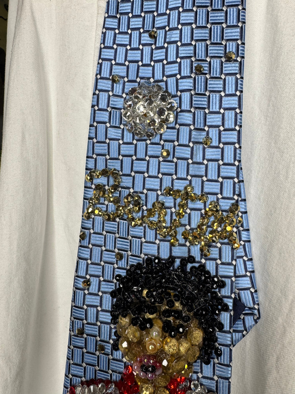 Sky Blue Michael Jackson Hitting Hip Swing Move to Beat It Music Video Tie