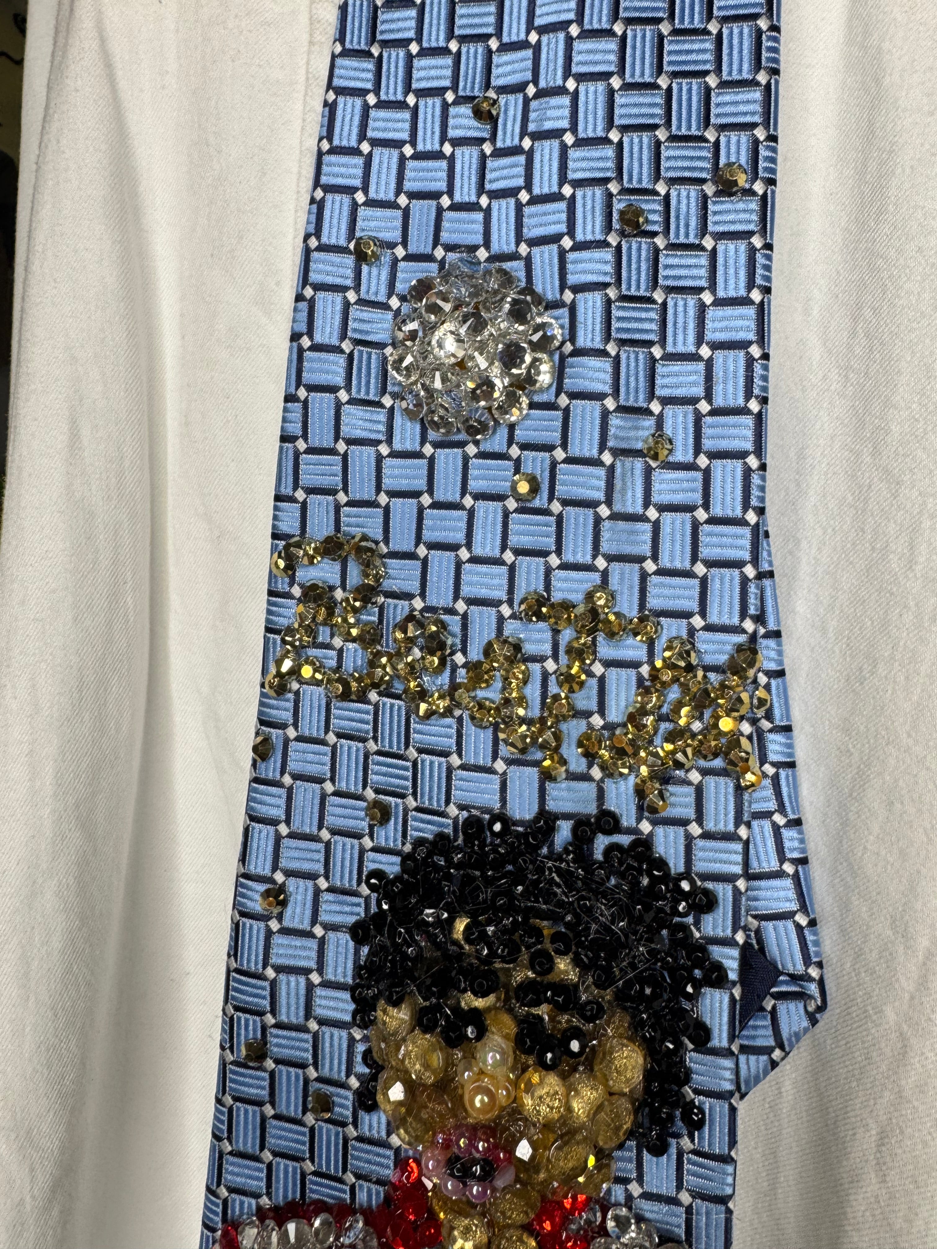 Sky Blue Michael Jackson Hitting Hip Swing Move to Beat It Music Video Tie