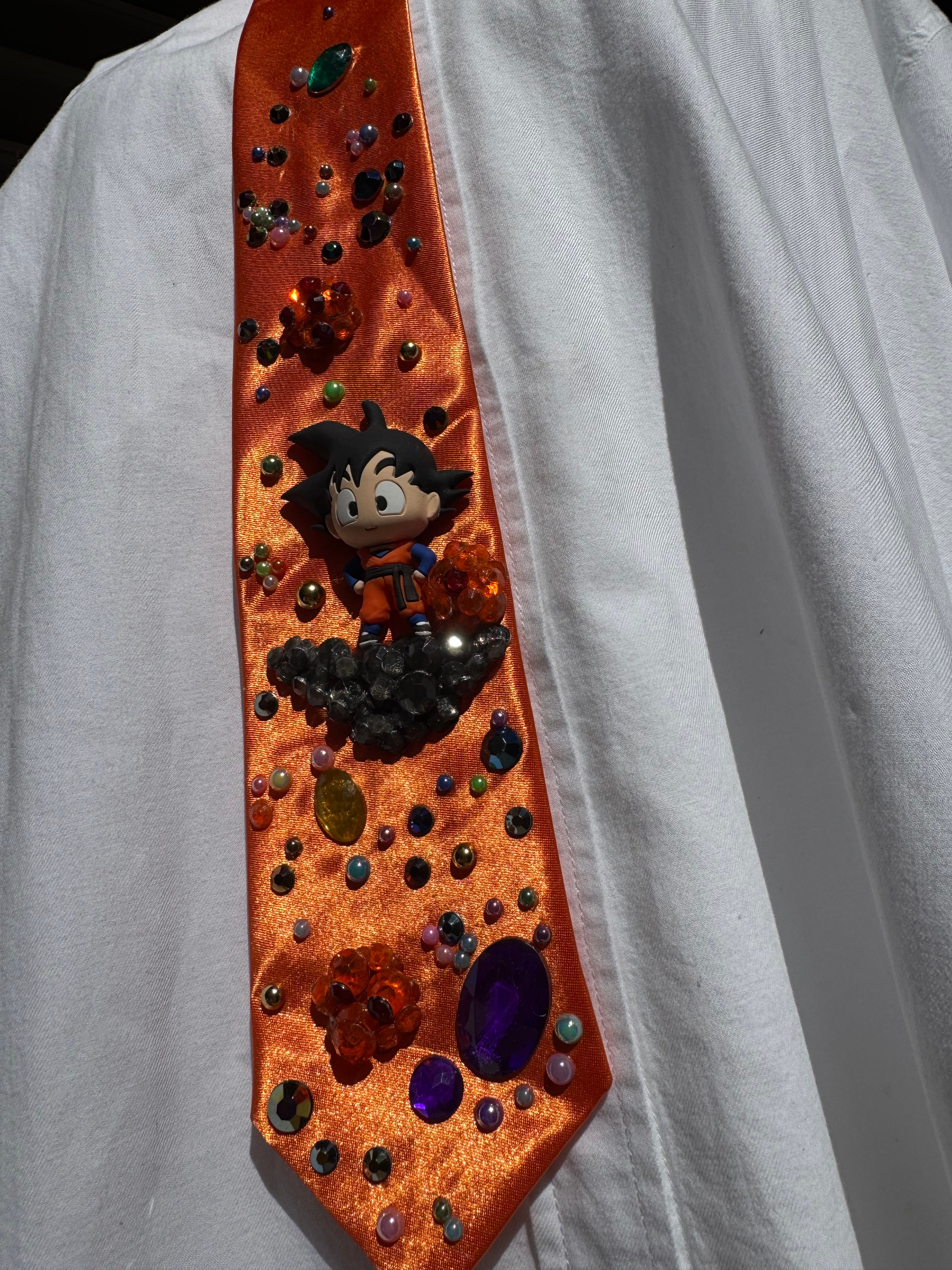 Orange Silk Goku Near Dragon Ball DBZ Tie