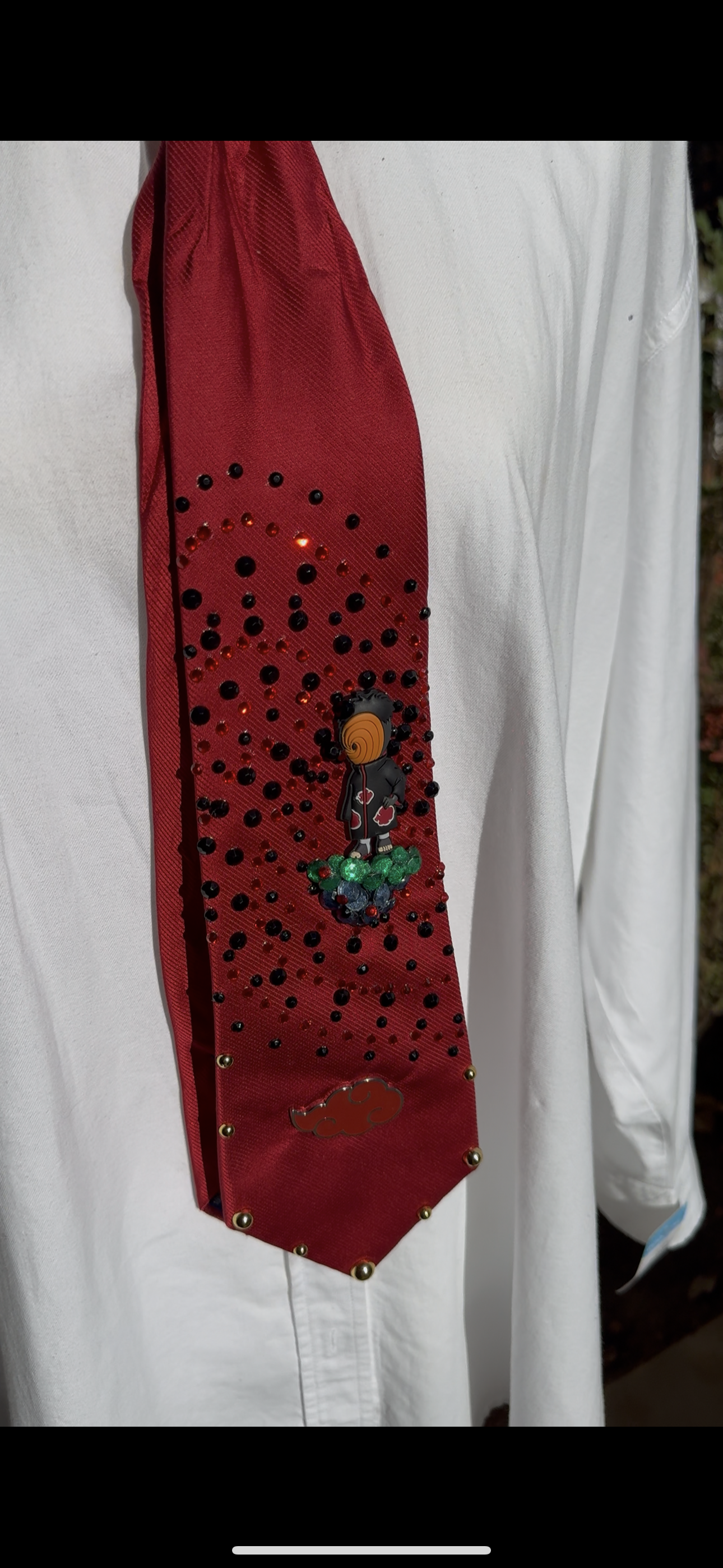 Red Obito Uchiha With Orange Mask Spiral Aura Naruto Shippuden Tie