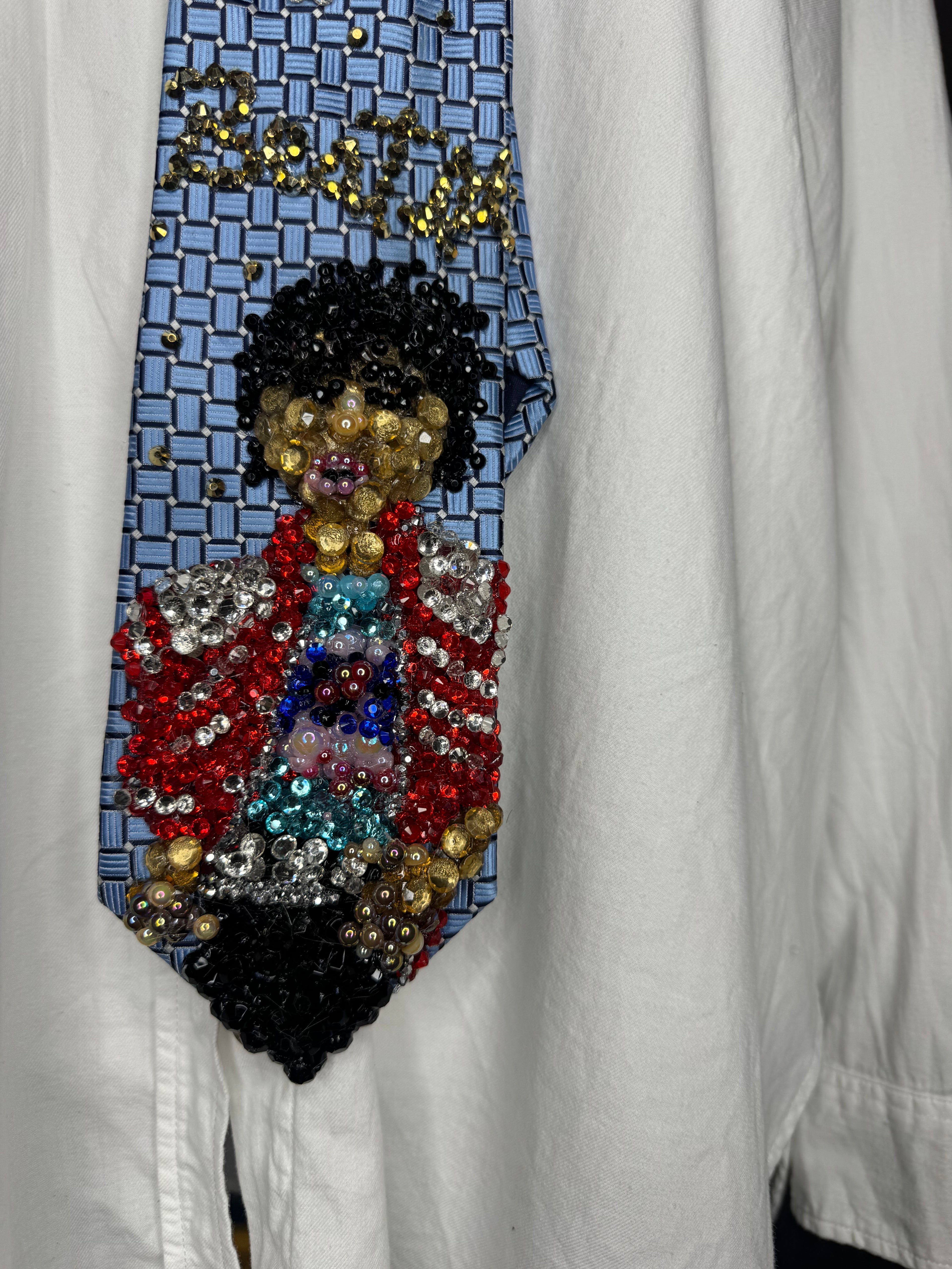 Sky Blue Michael Jackson Hitting Hip Swing Move to Beat It Music Video Tie
