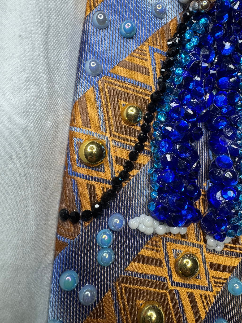 Orange and Blue Teen Michael Jackson in Two Tone Blue Outfit Performing on Tv Jacksons Era Tie