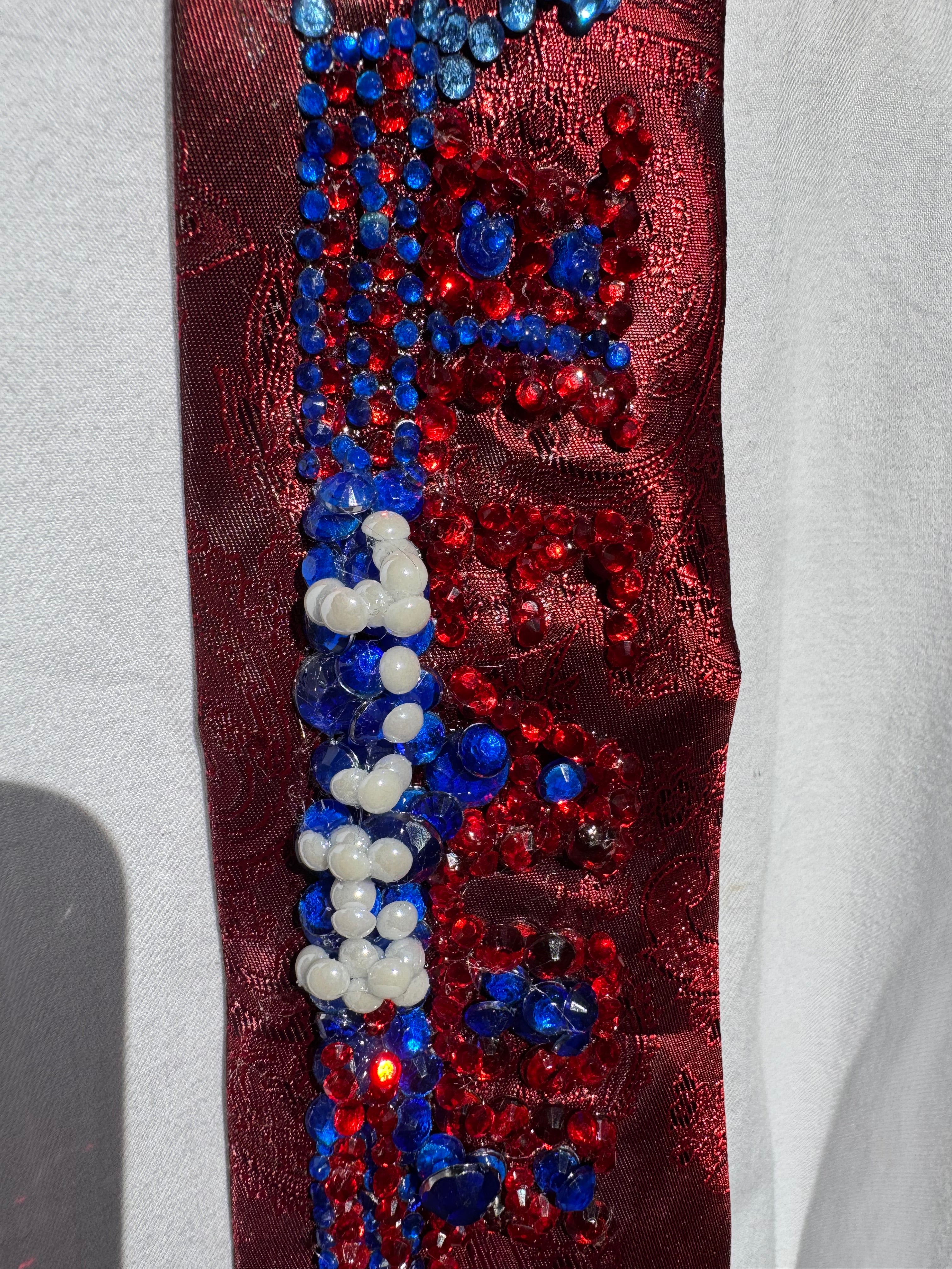 Red Paisley Silk Ichigo Kurosaki Blood Swipe Sword Bleach Anime Tie