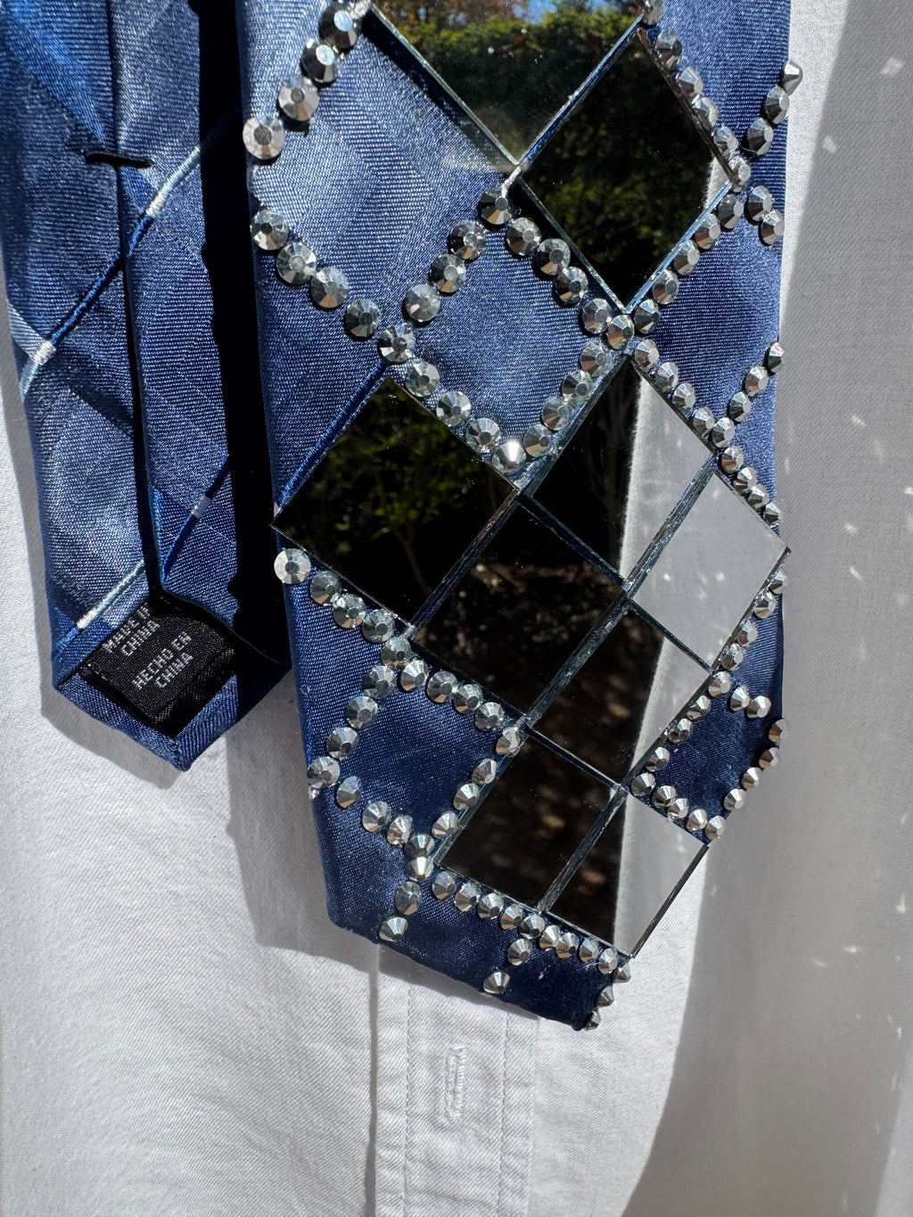 Navy Blue Mirror Mirror on the Wall Royalty Tie