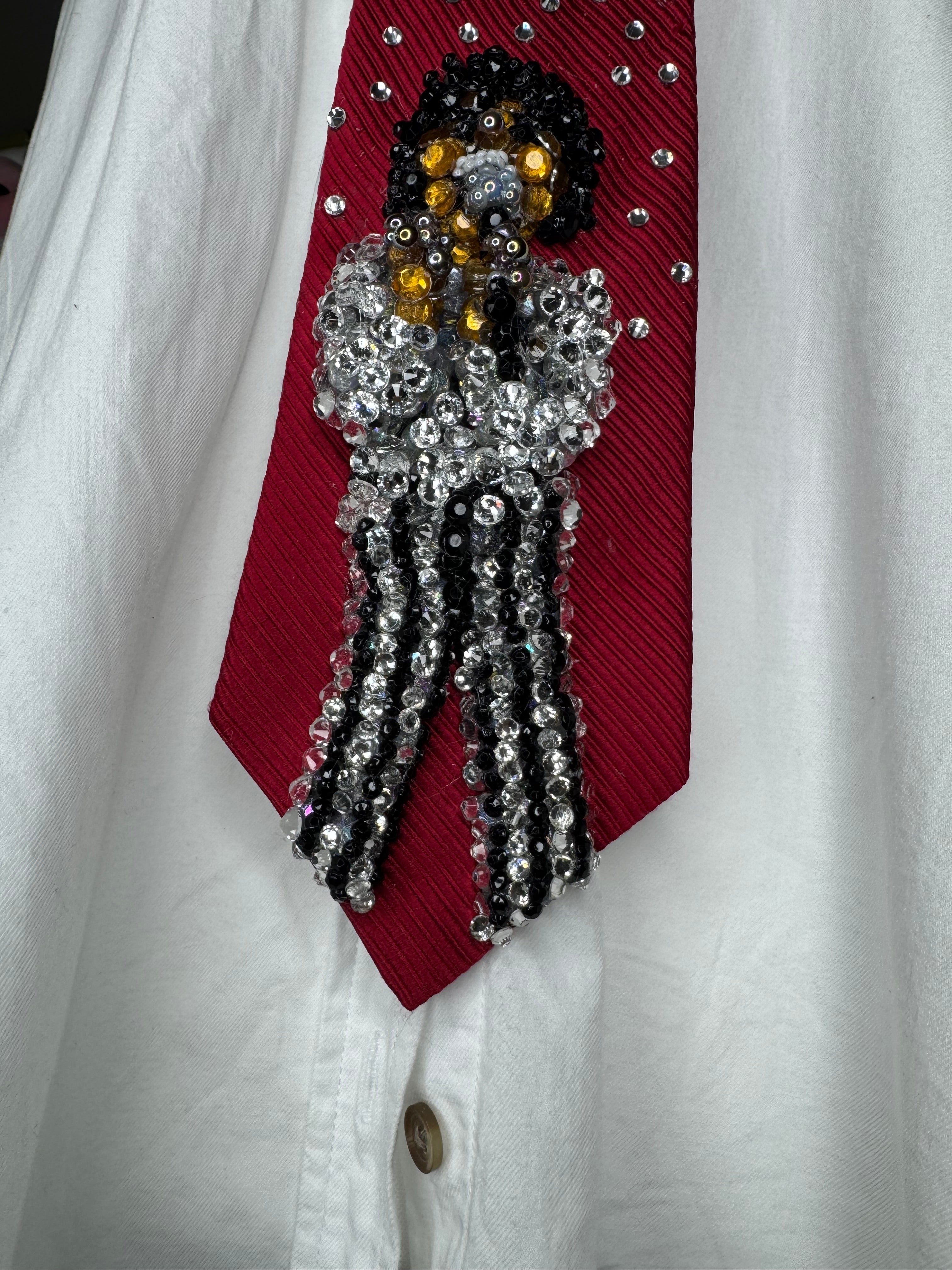 Red Michael Jackson Singing Happily In Rock With You Music Video Tie