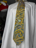 Yellow and Blue Paisley Neon Sun Royalty Tie