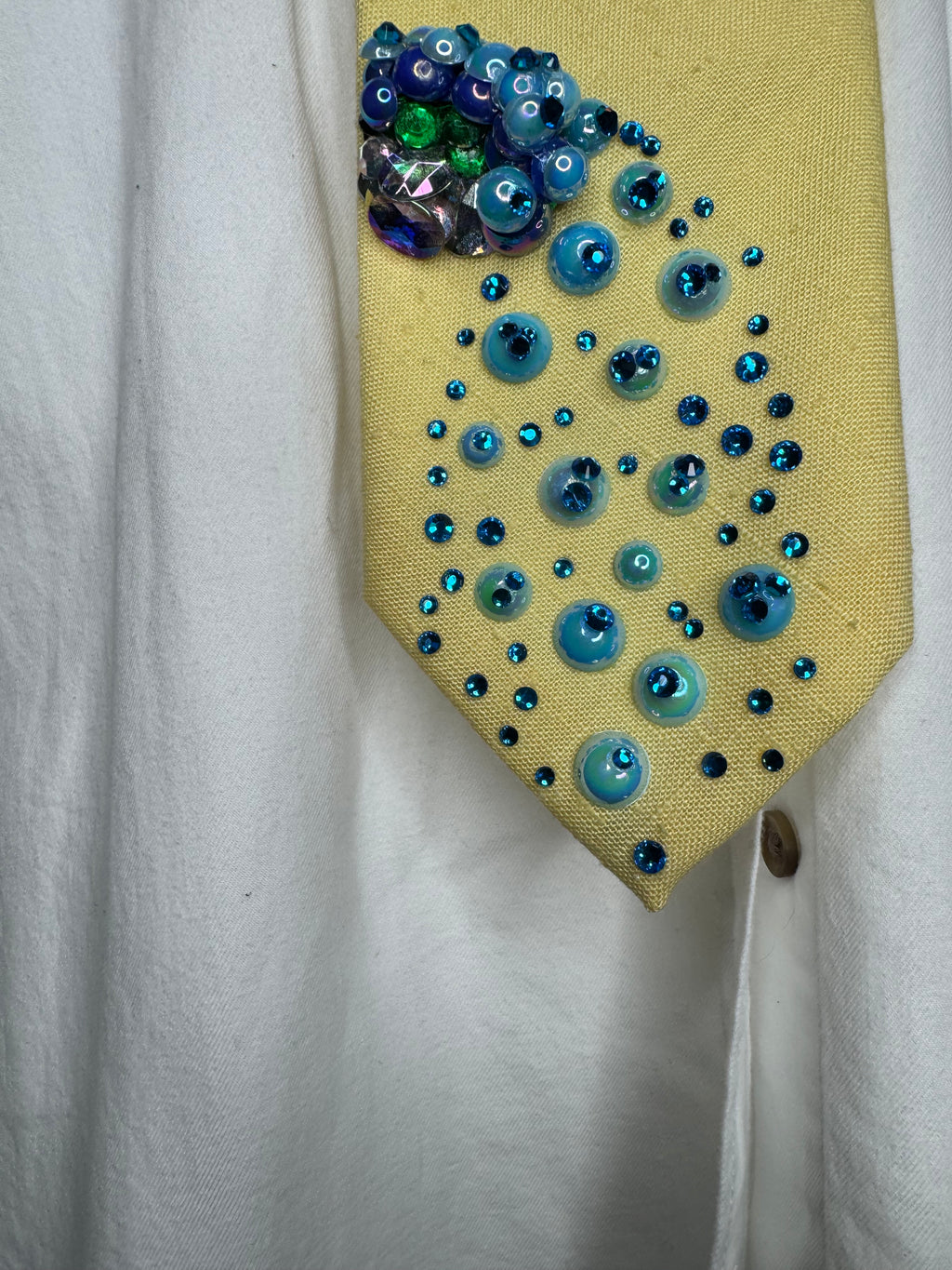 Yellow Hello Kitty Near Waterfall Anime Tie