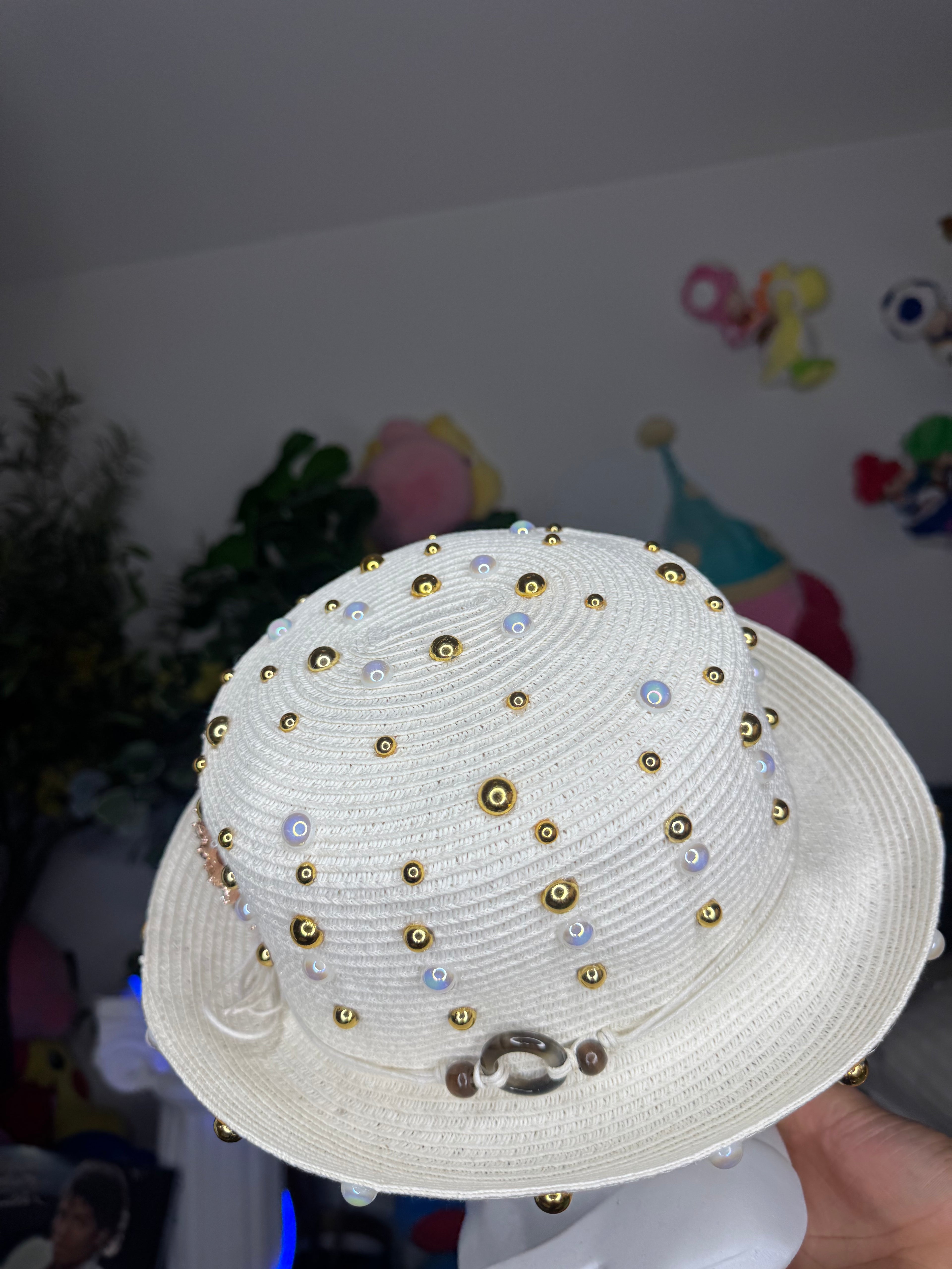 White Curved Brim High Class Royalty Hat