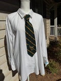 Ivory Green and Gold Striped Mad Jaguar Royalty Nature Tie