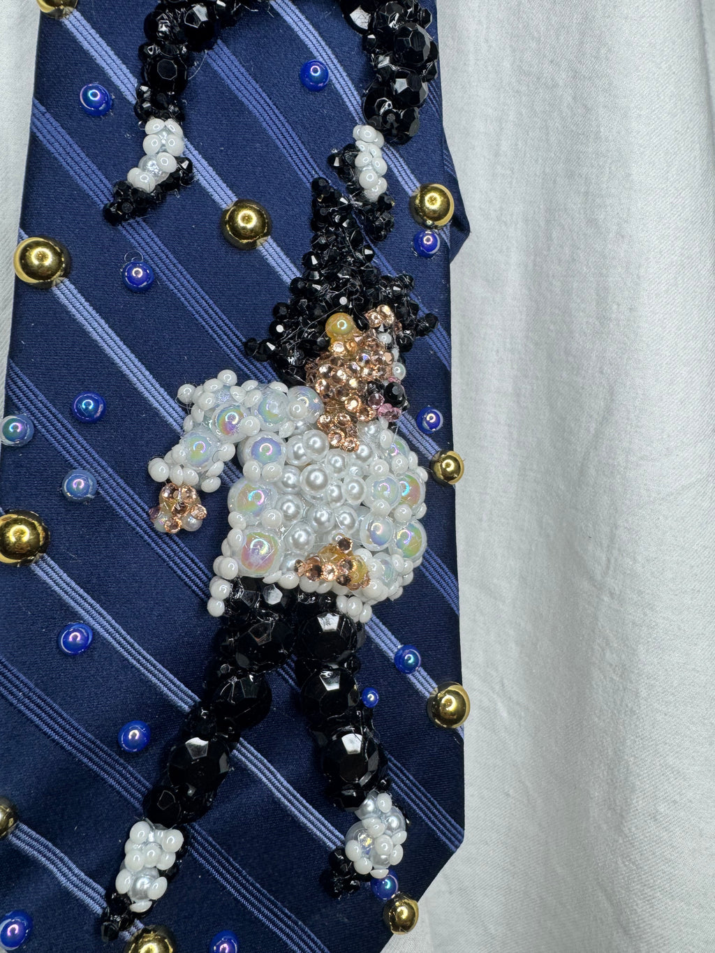 Navy Blue Striped Michael Jackson Double Dance Scene From Ghosts Short Film