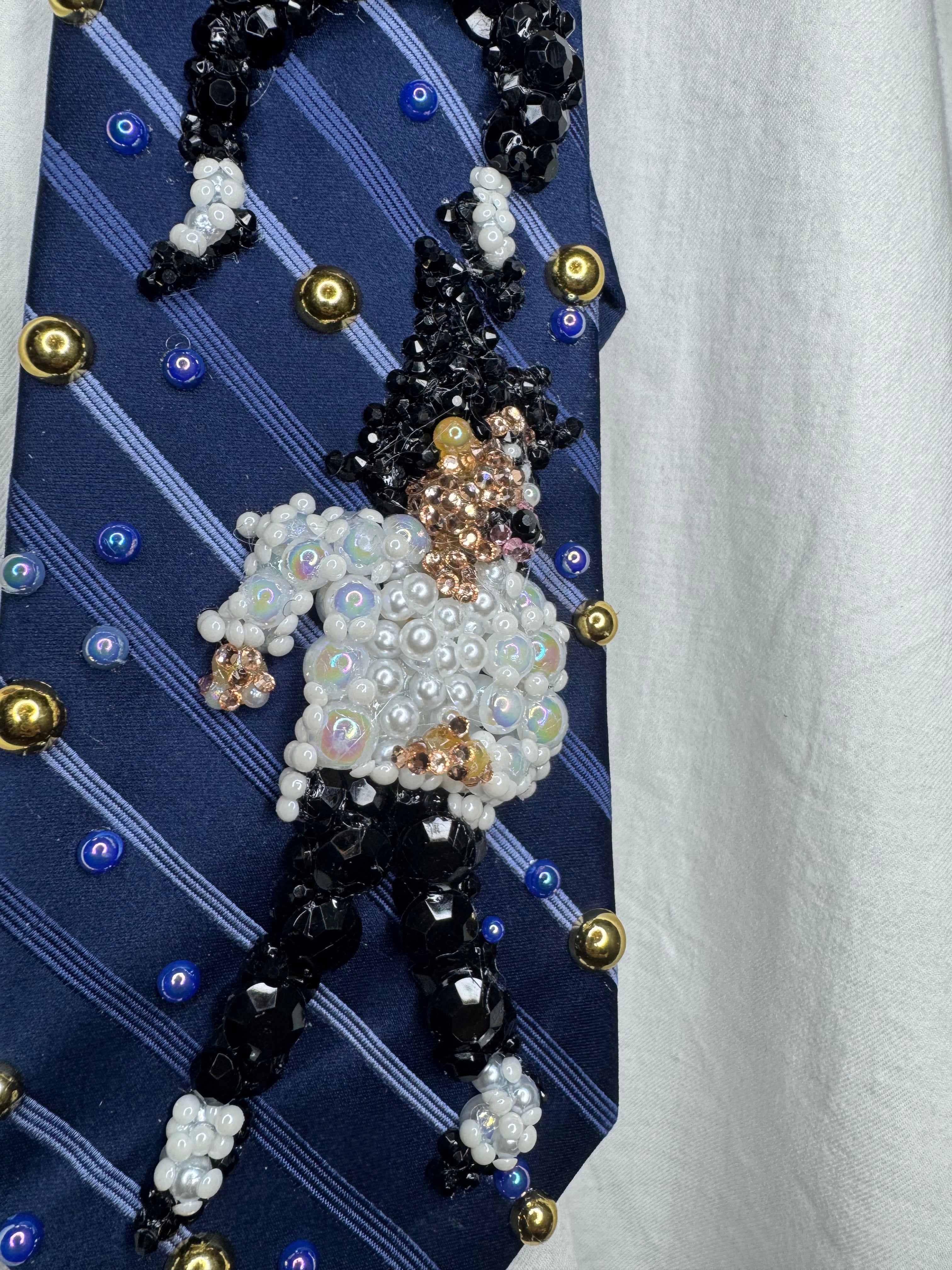 Navy Blue Striped Michael Jackson Double Dance Scene From Ghosts Short Film