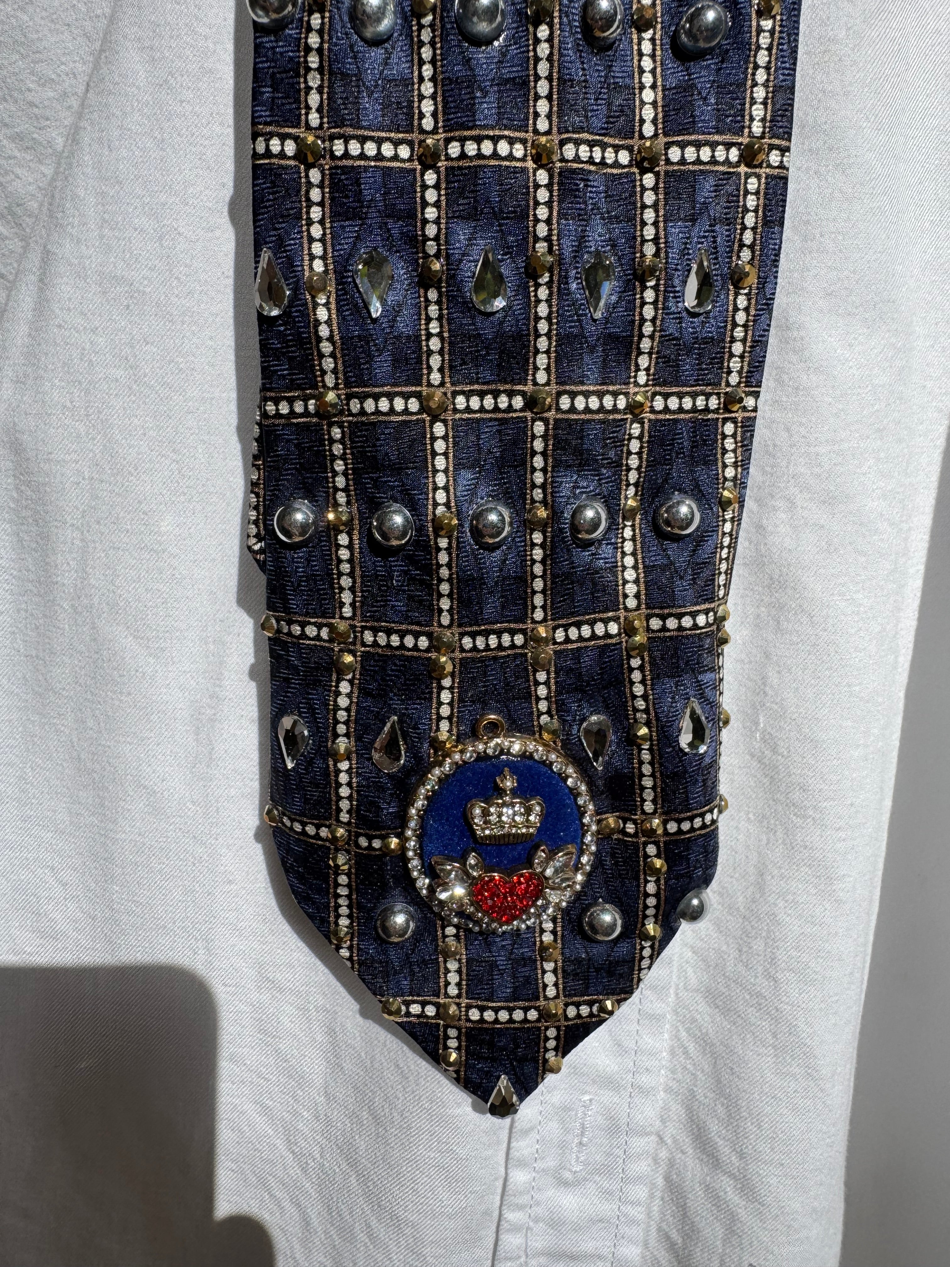 Navy Blue Teardrops High Class Royalty Tie