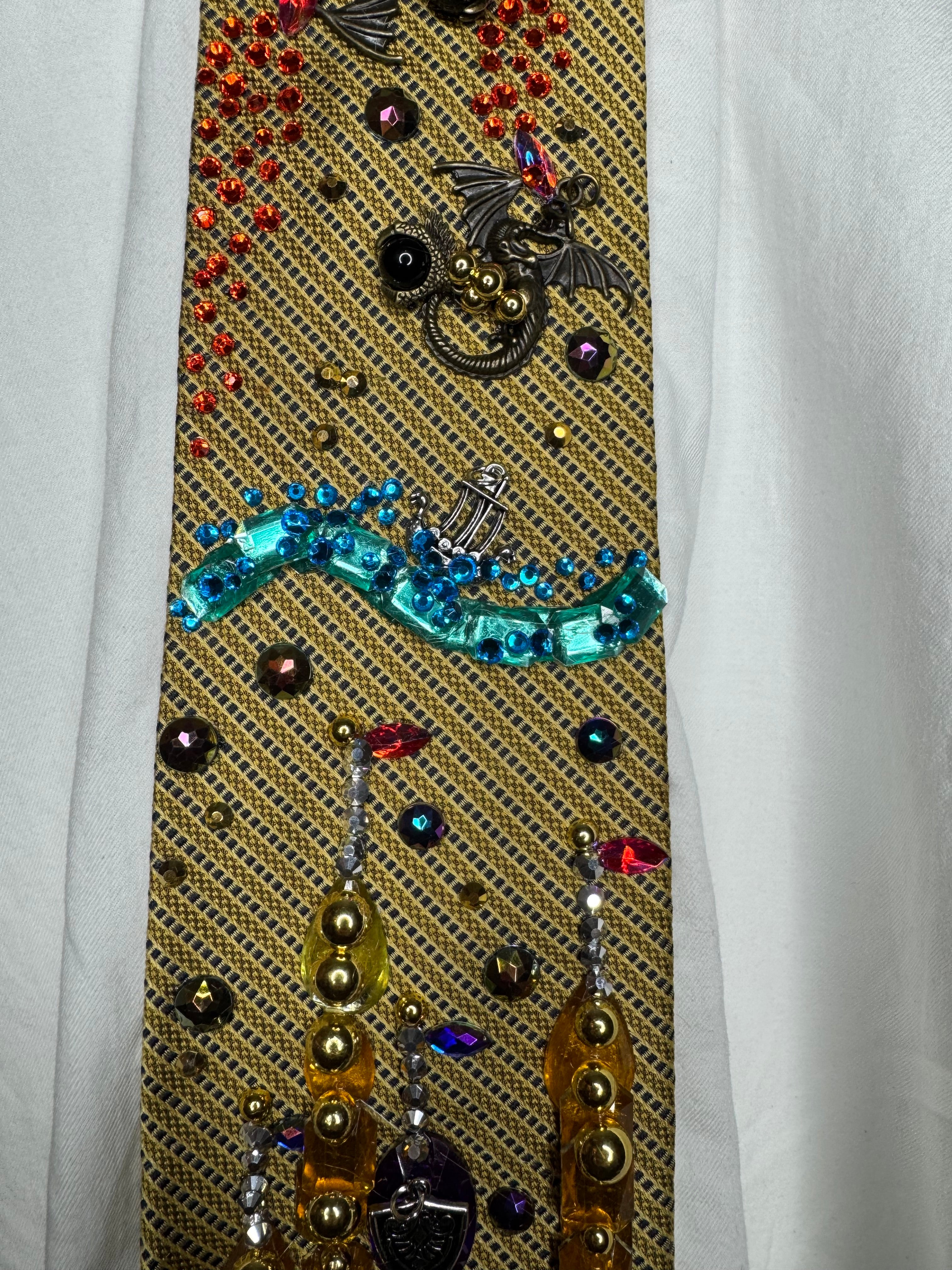 Gold Dungeons and Dragons Viking Era Royalty Tie