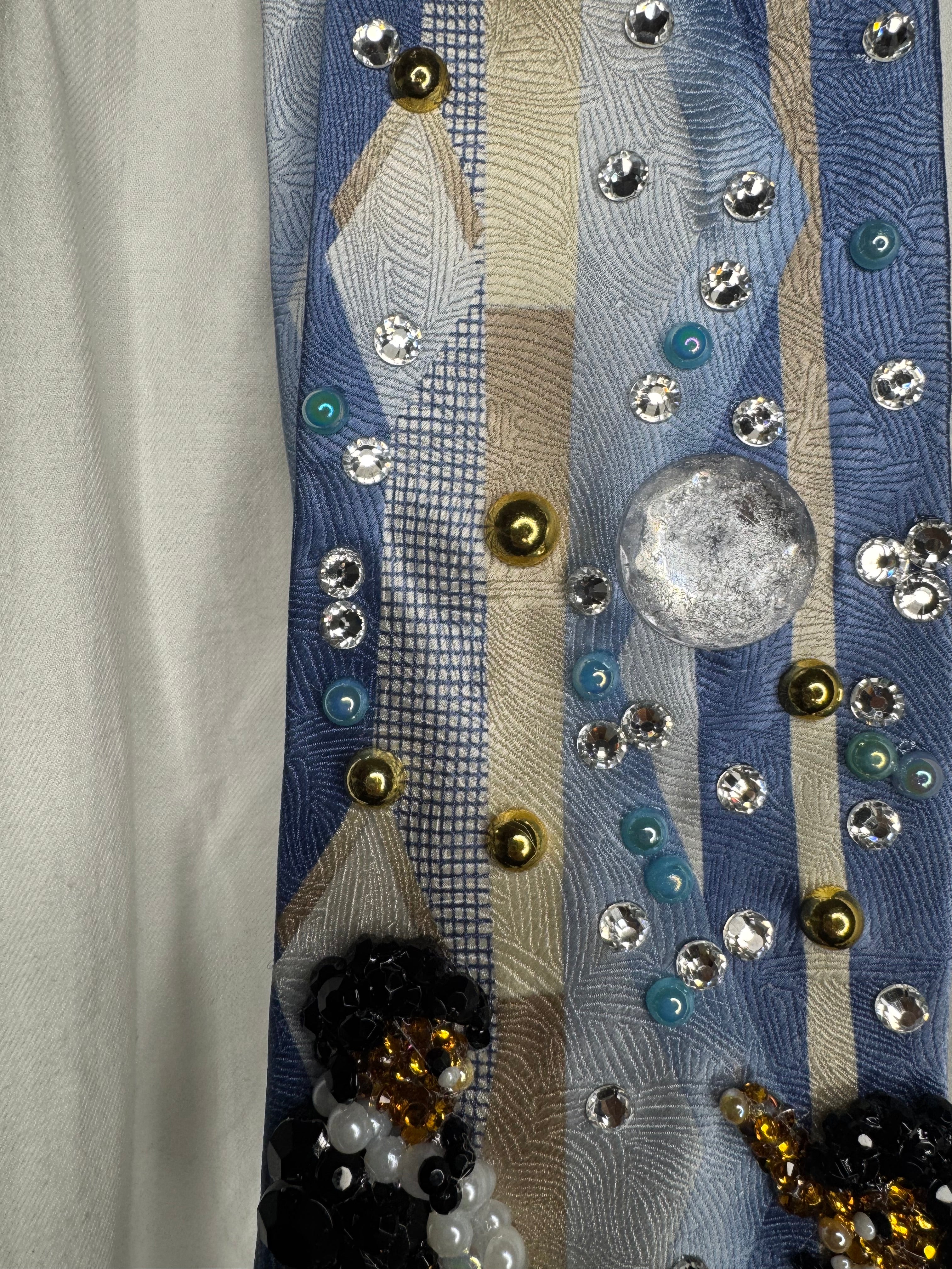 Sky Blue and Gold Michael Jackson Triple Clone Scene in DSTYGE Music Video Royalty Tie