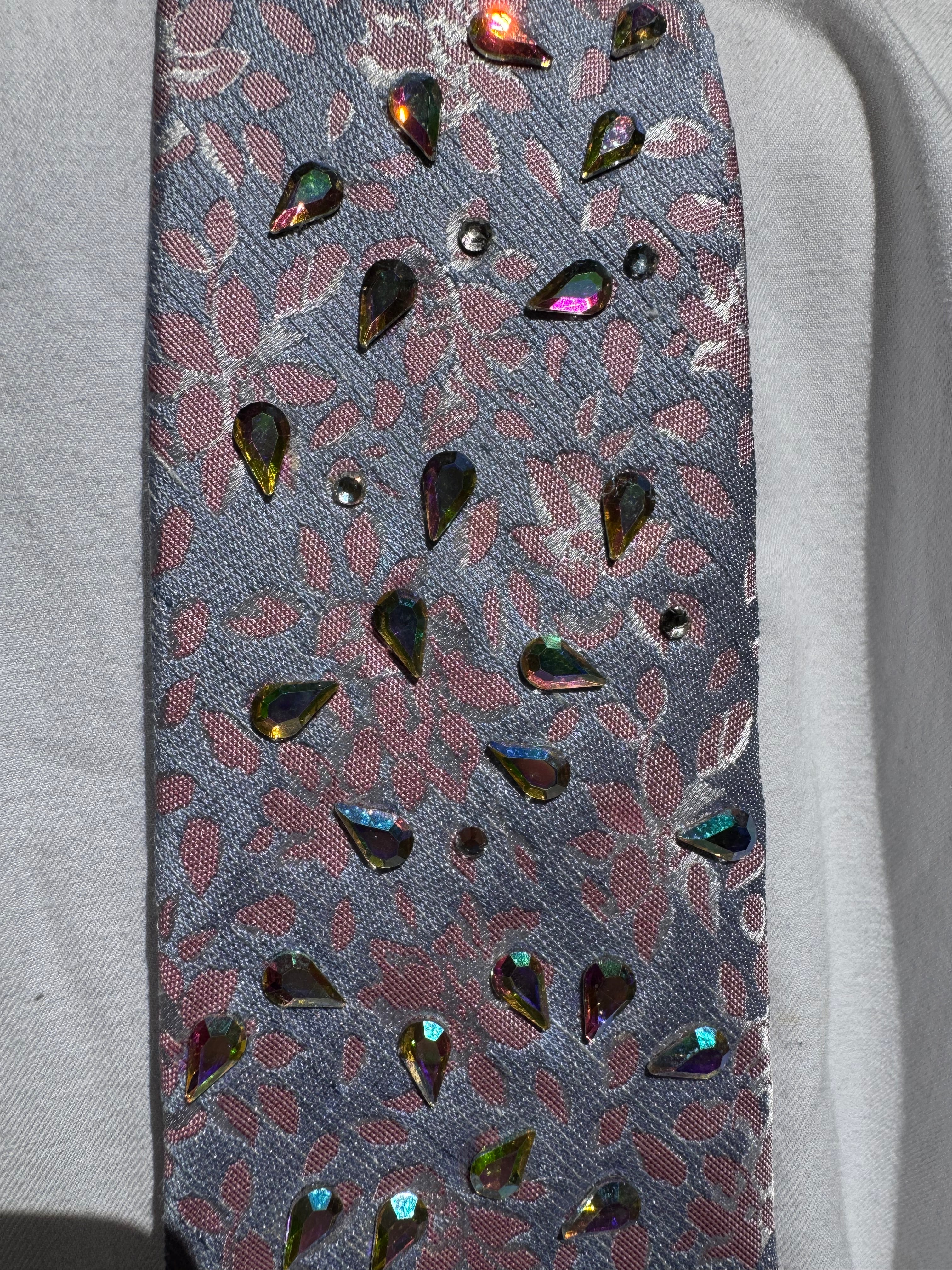 Light Purple and Pink Iridescent Autumn Leaves Royalty Tie