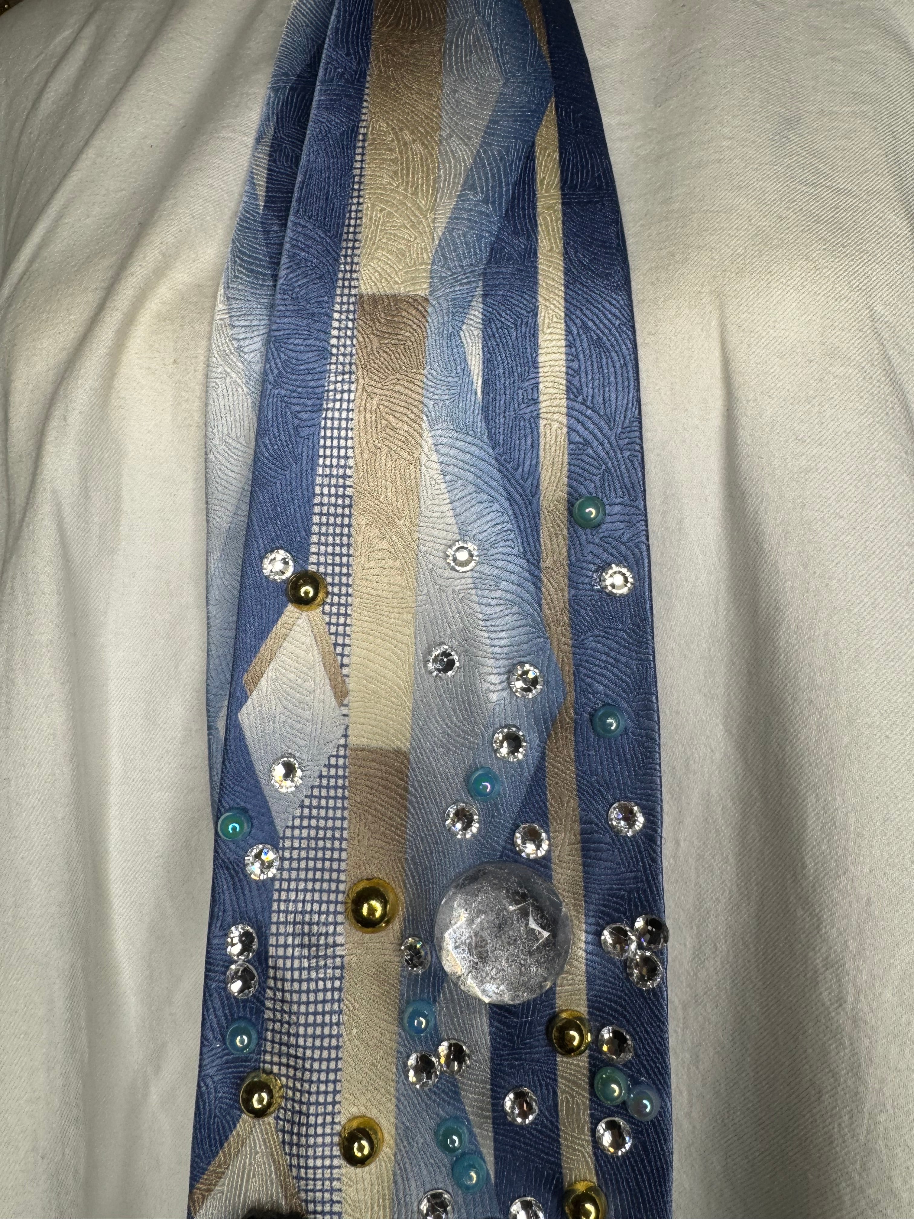 Sky Blue and Gold Michael Jackson Triple Clone Scene in DSTYGE Music Video Royalty Tie