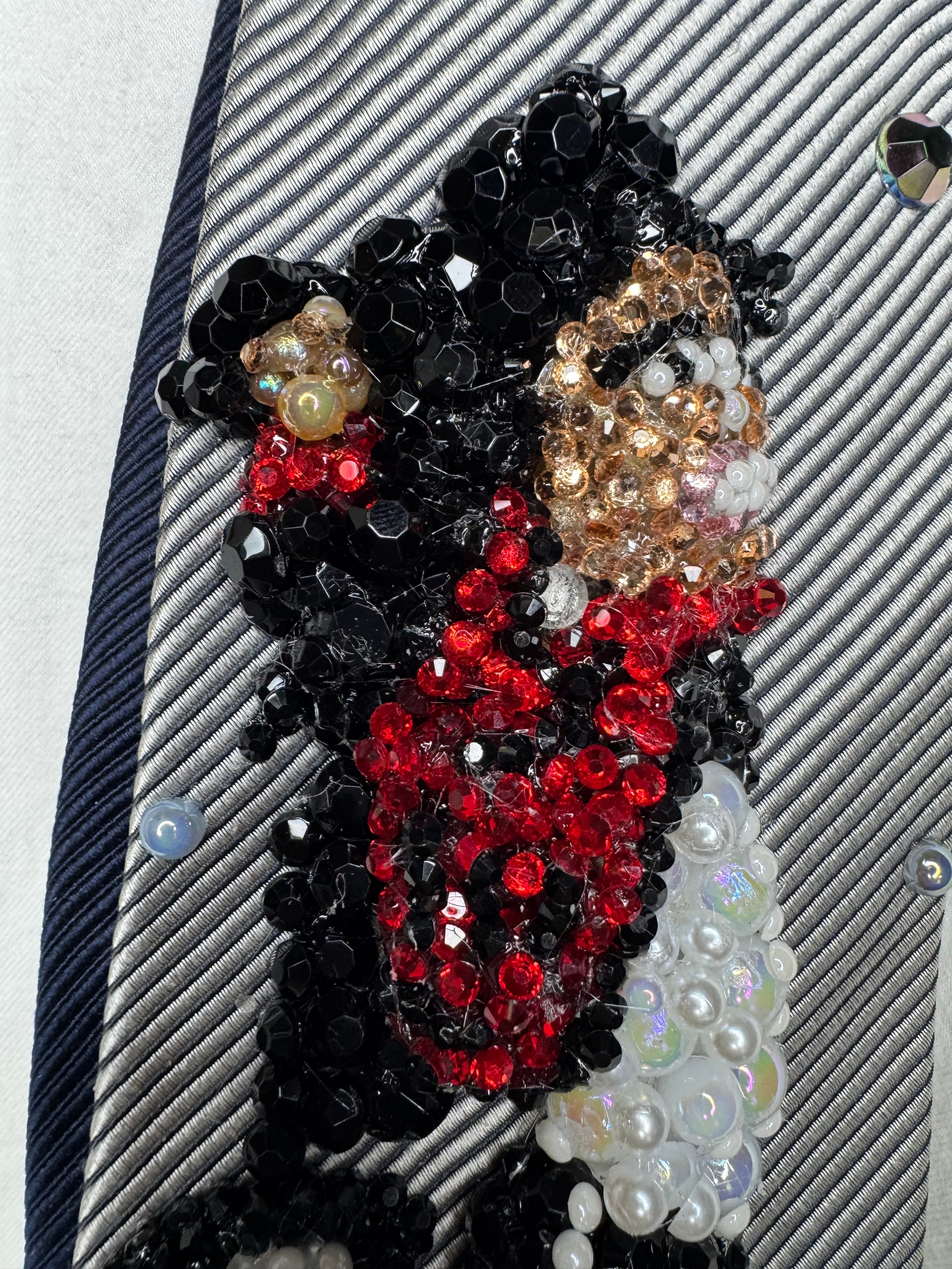Grey Michael Jackson Hanging Off Moving Platform To Beat It For Bad Tour Wembly Concert 1988 Tie