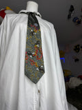 Army Green Ancient Dragon Print Dragons Spitting Flames Royalty Tie