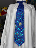 Deep Blue Aqua Droplets Tropical Treasure Box Royalty Tie