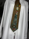 Tan Gold Tropical Treasure Box Spilling Ocean Royalty Tie TV