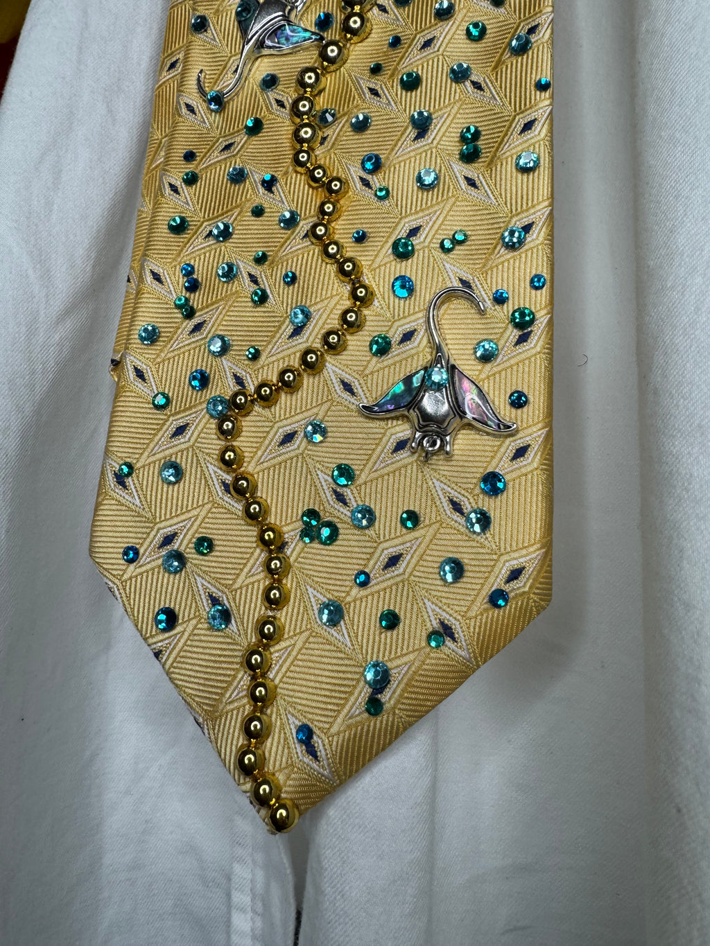 Yellow Tropical Treasure Box Of Stingrays Royalty Tie