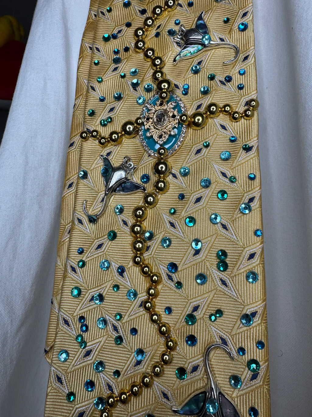 Yellow Tropical Treasure Box Of Stingrays Royalty Tie
