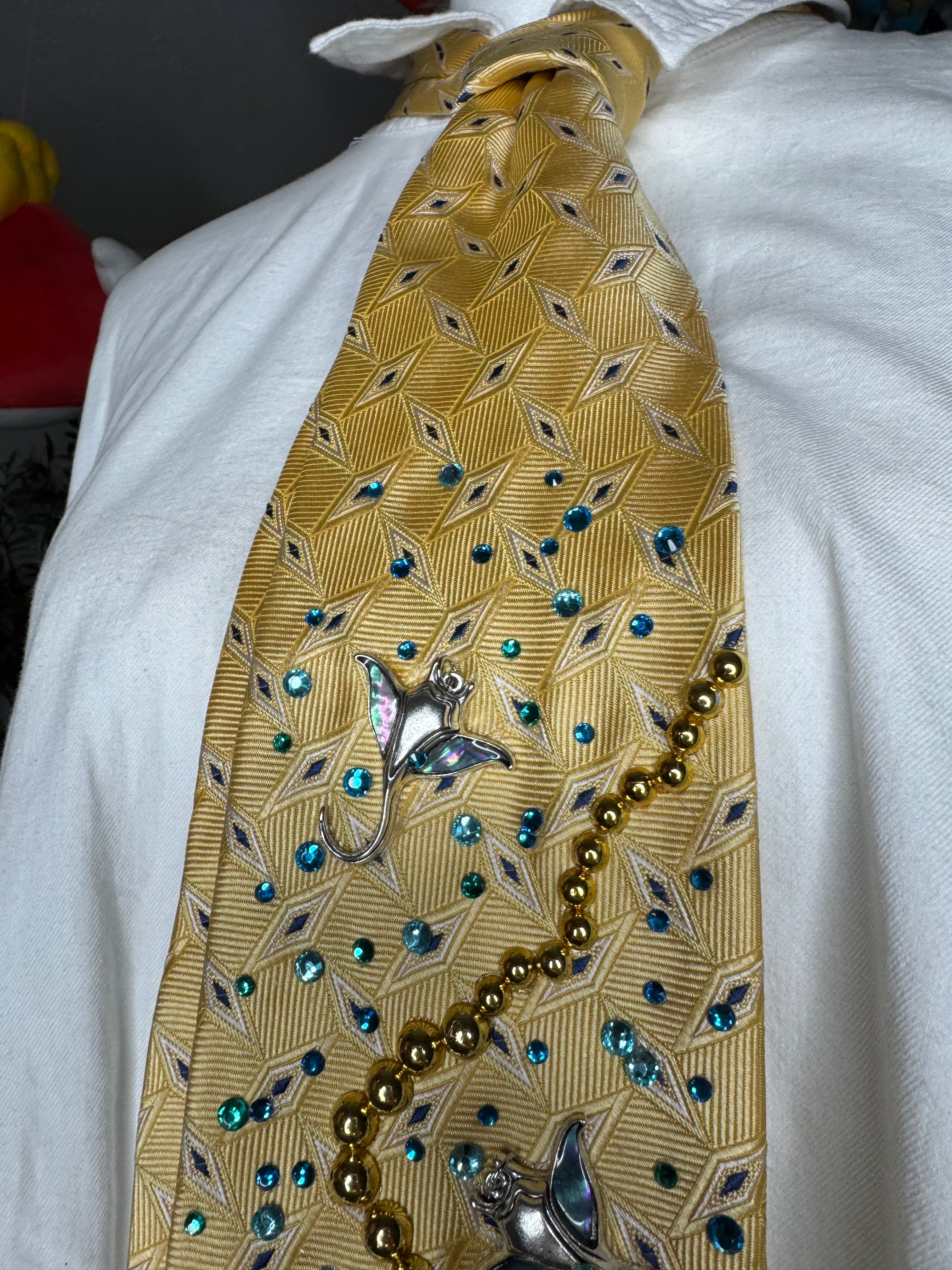 Yellow Tropical Treasure Box Of Stingrays Royalty Tie