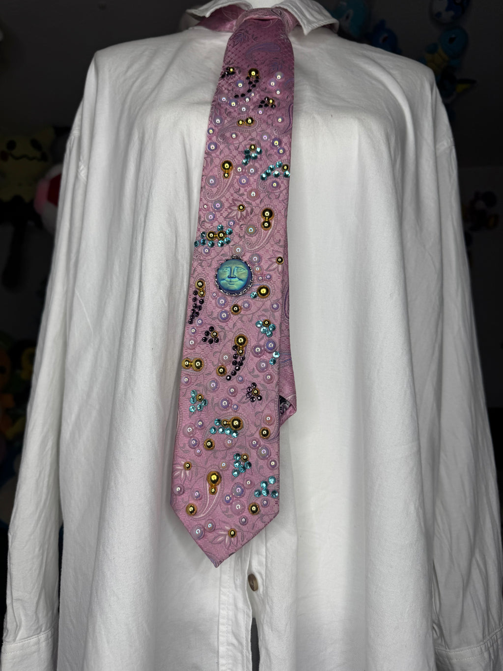 Pink Paisley Neon Sun Royalty Tie