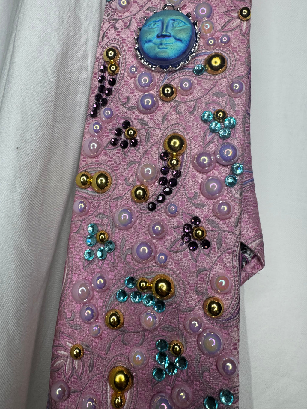 Pink Paisley Neon Sun Royalty Tie