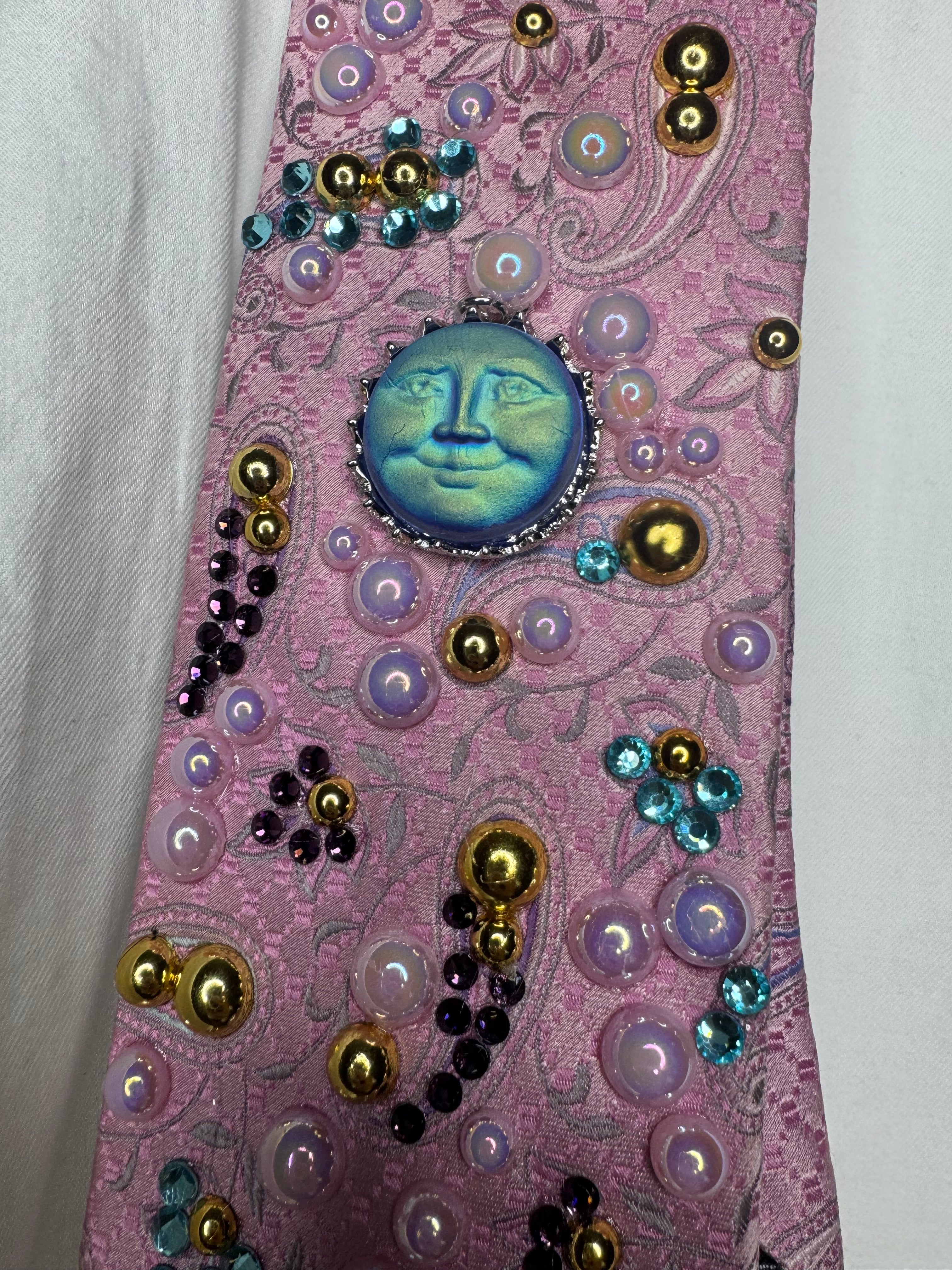 Pink Paisley Neon Sun Royalty Tie