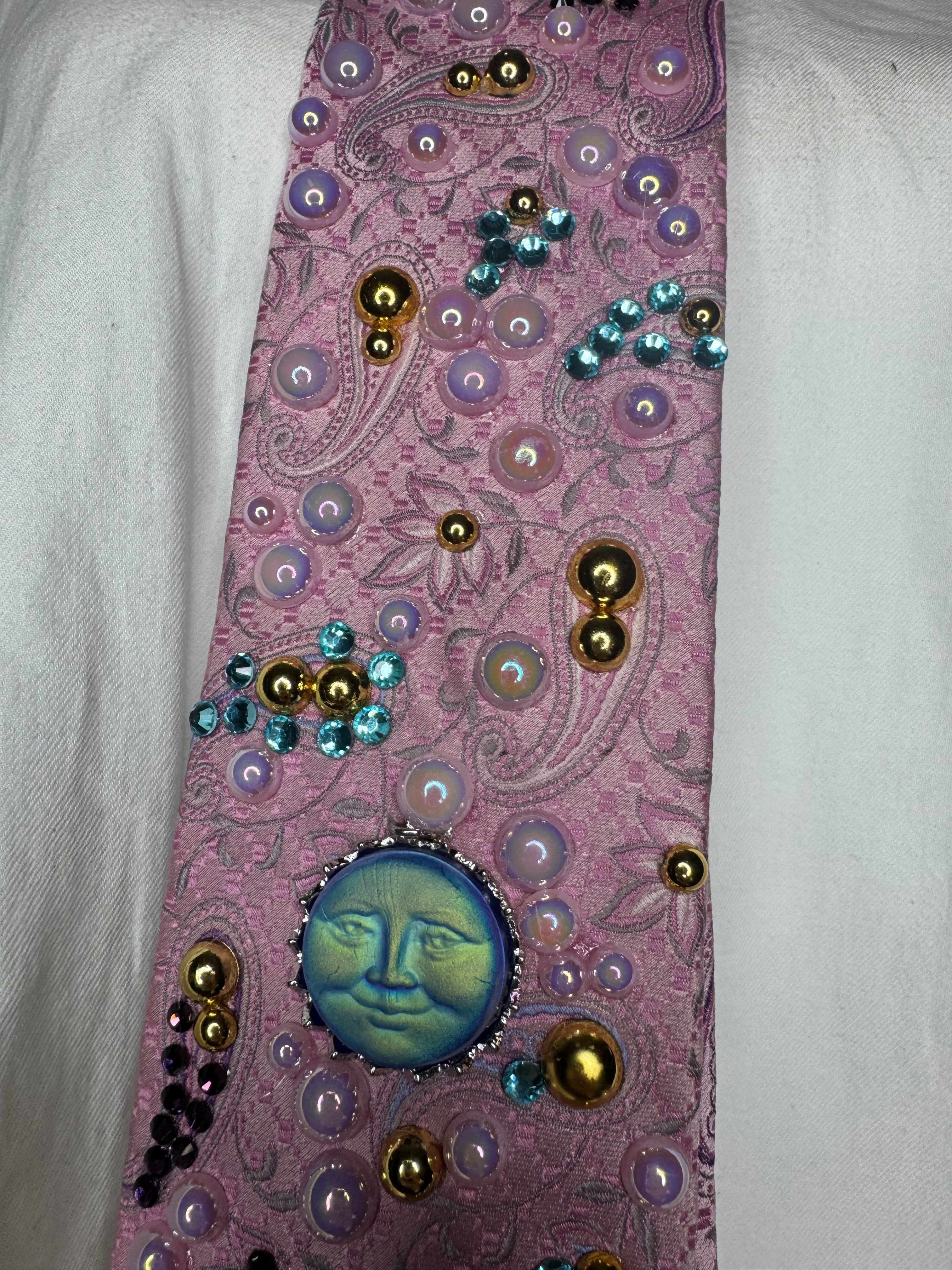 Pink Paisley Neon Sun Royalty Tie