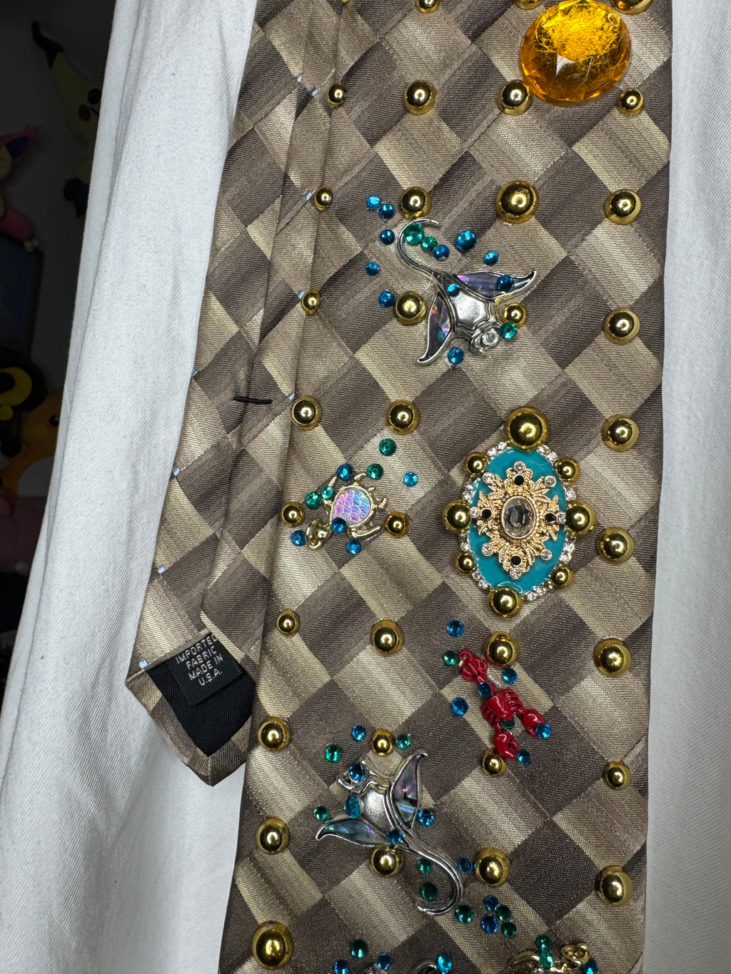 Beige Tropical Treasure Box Tie