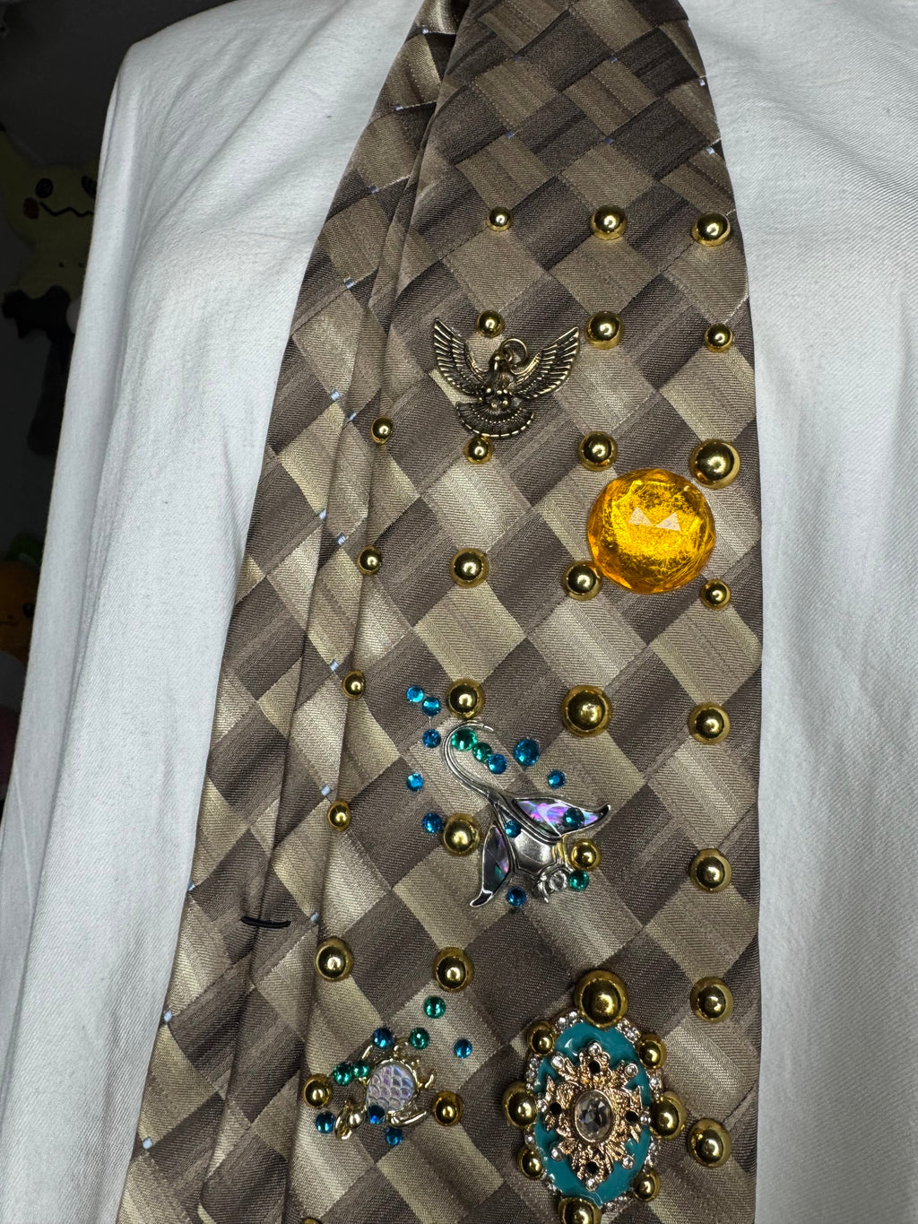 Beige Tropical Treasure Box Tie