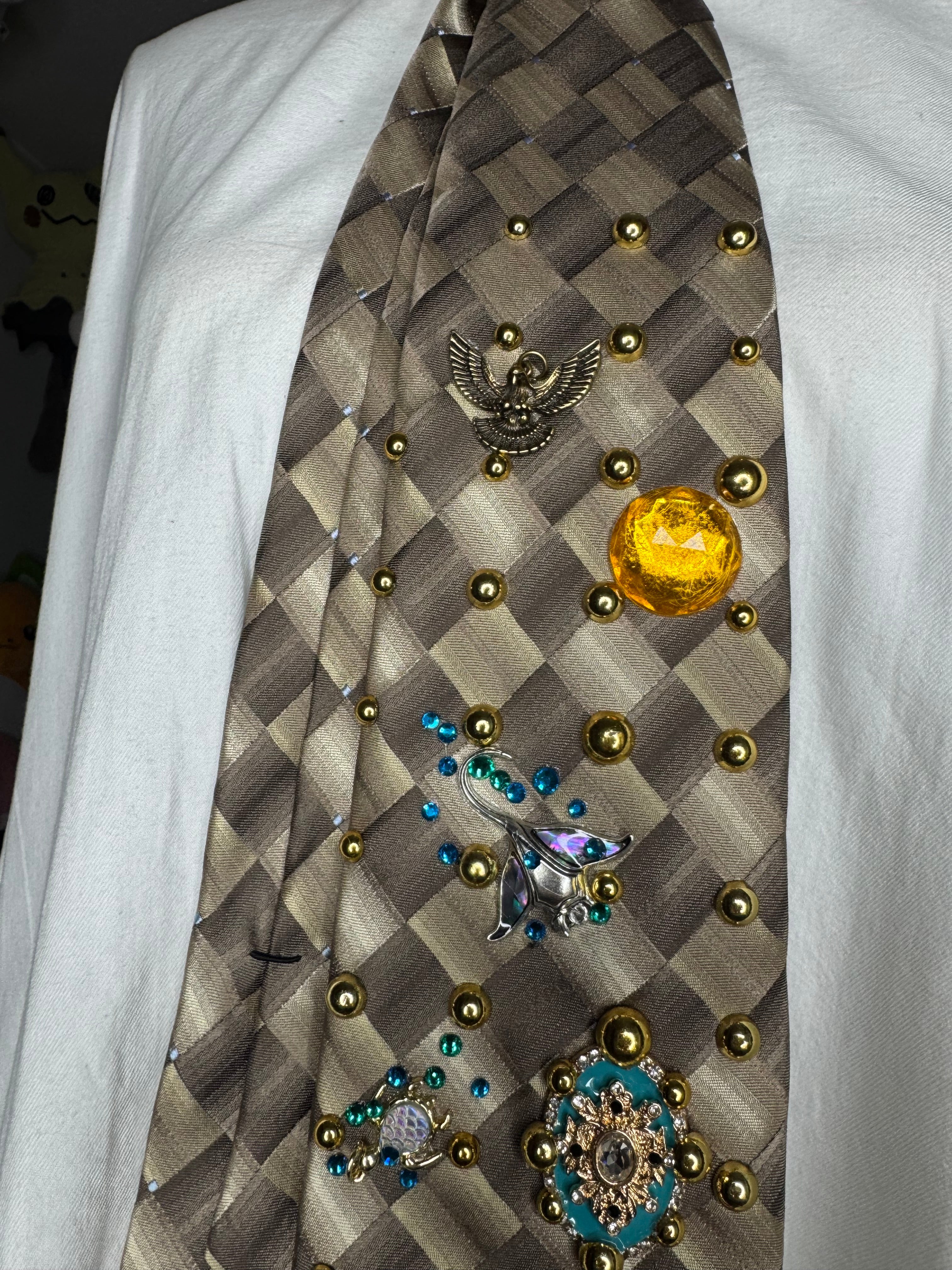 Beige Tropical Treasure Box Tie