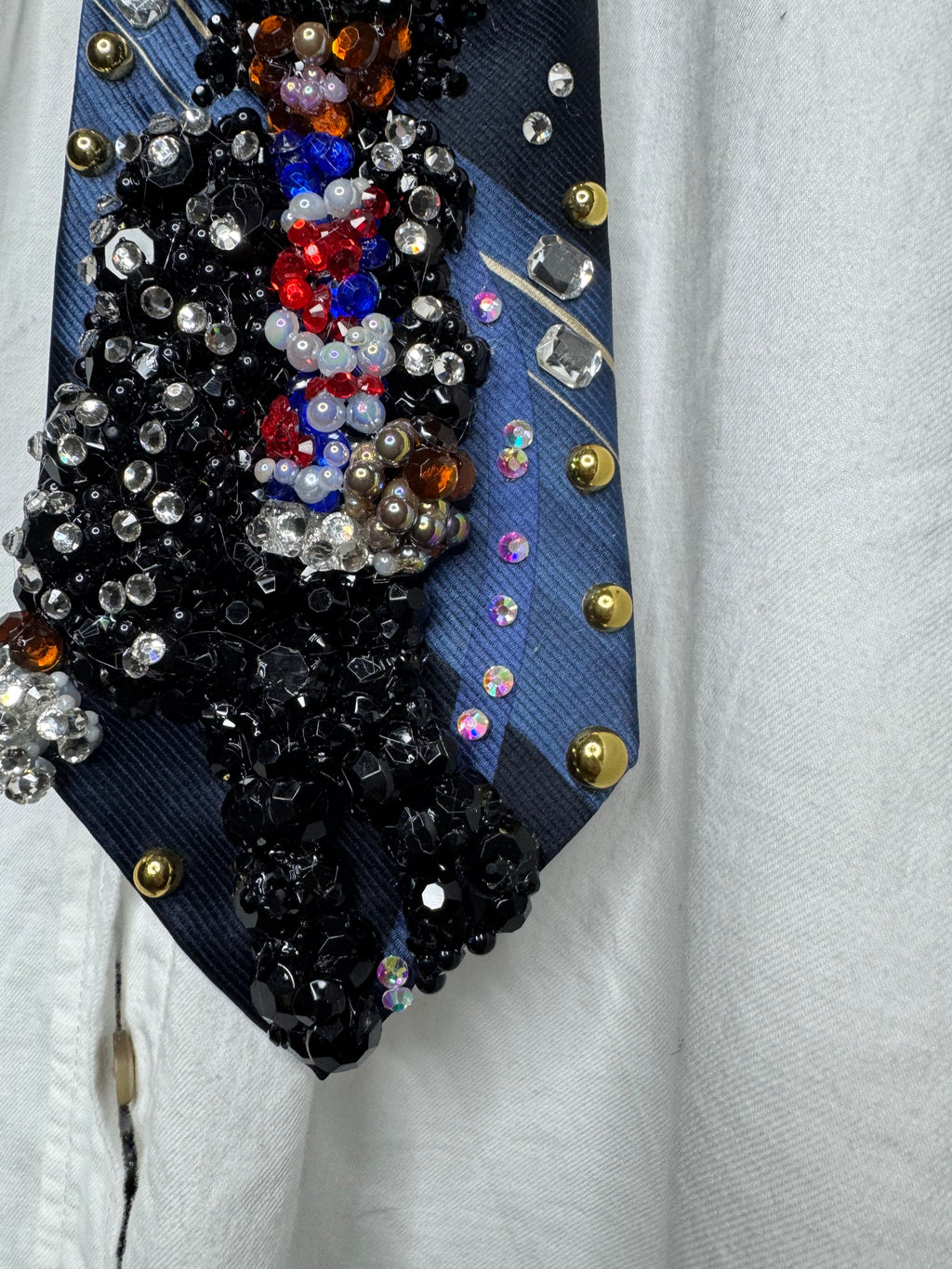 Navy Blue Michael Jackson Glove Out Billie Jean Move For Victory Tour 1984 Tie