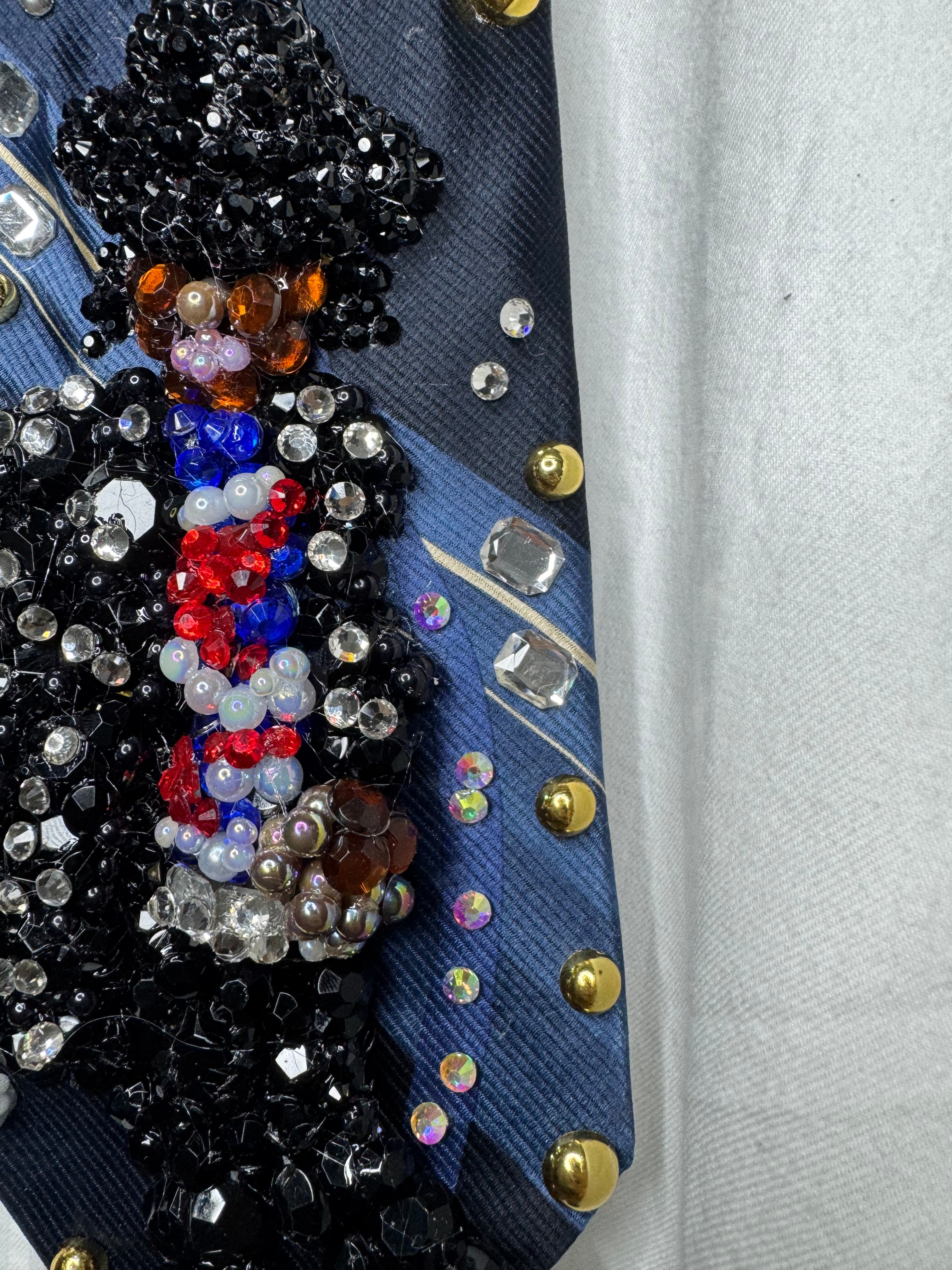 Navy Blue Michael Jackson Glove Out Billie Jean Move For Victory Tour 1984 Tie