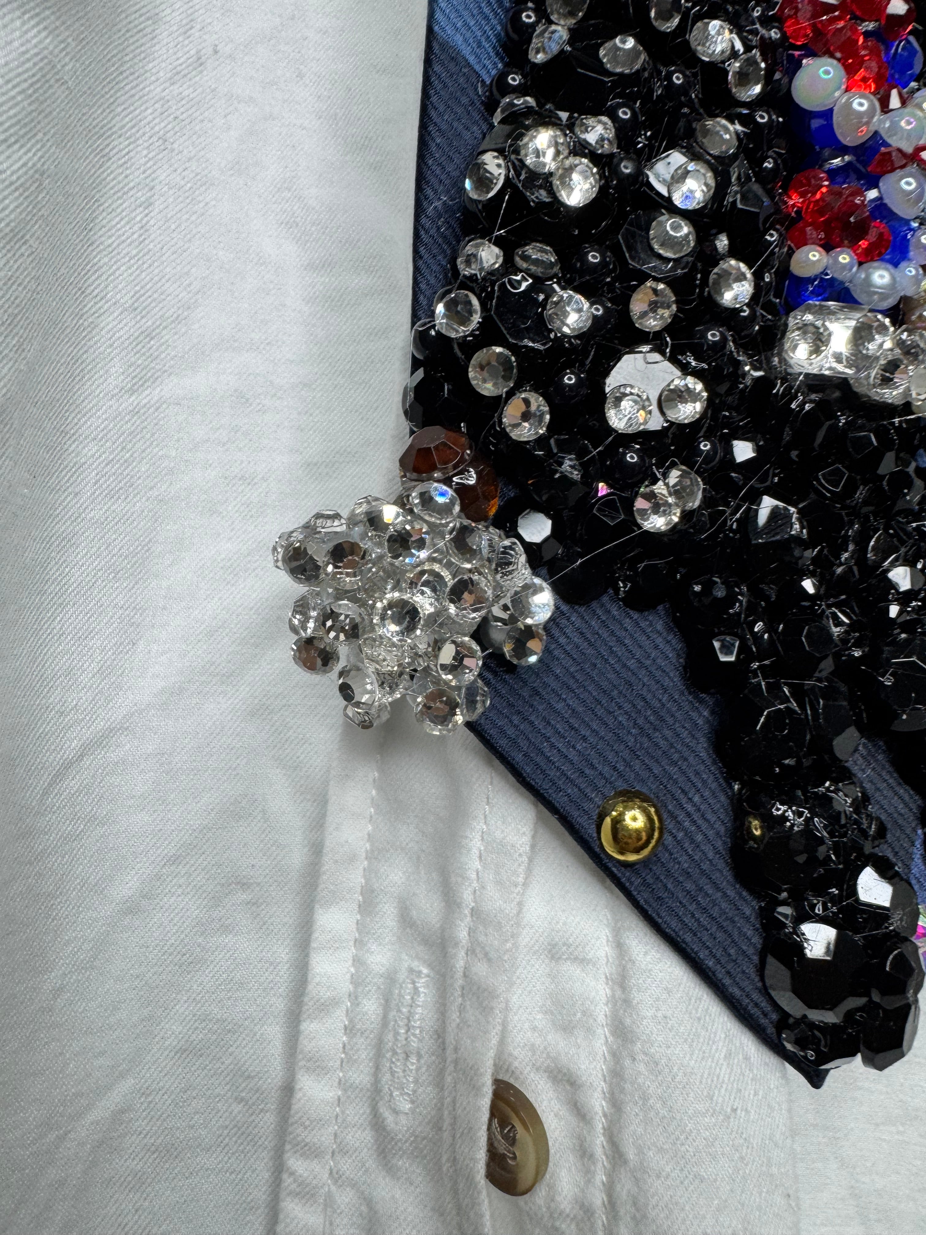 Navy Blue Michael Jackson Glove Out Billie Jean Move For Victory Tour 1984 Tie