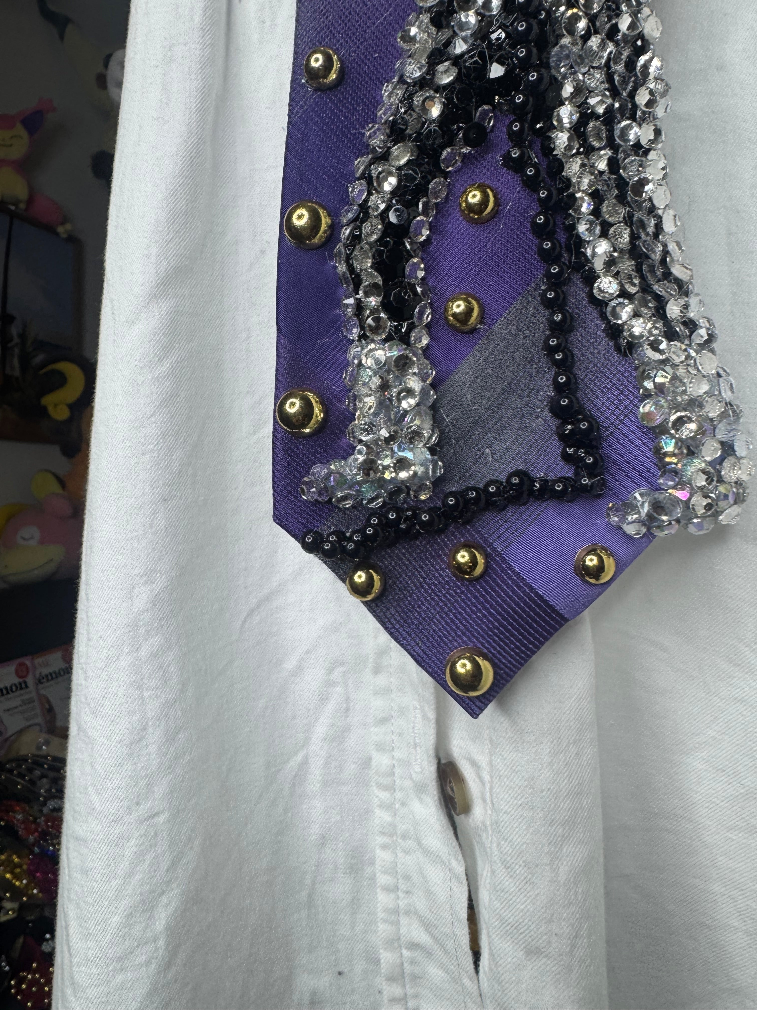 Purple Michael Jackson Singing Rock With You Live on Stage 1979 Tie