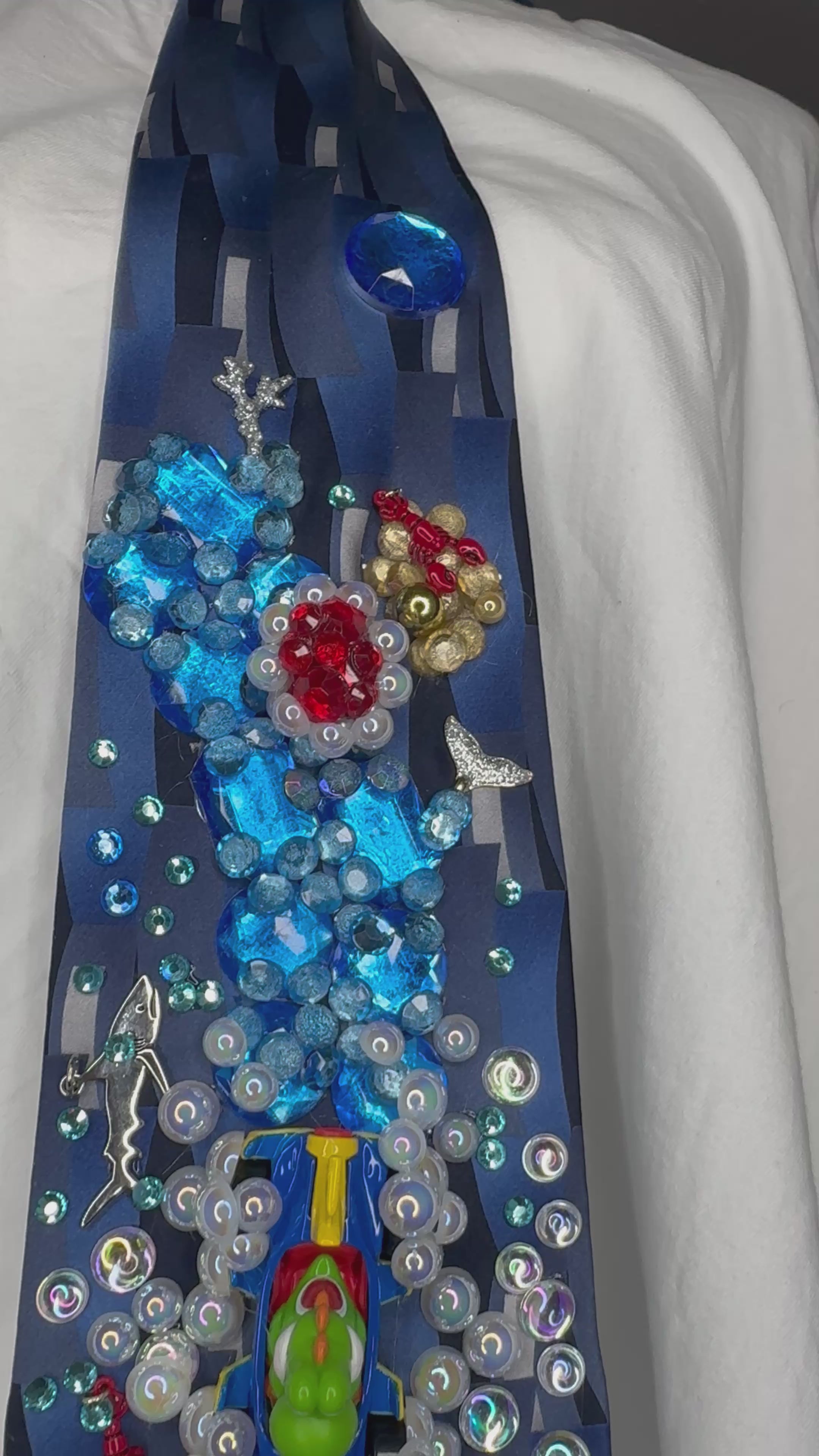 Navy Blue Yoshi Dodging Red Shell On Sailor Islands 200cc Mario Kart Tie