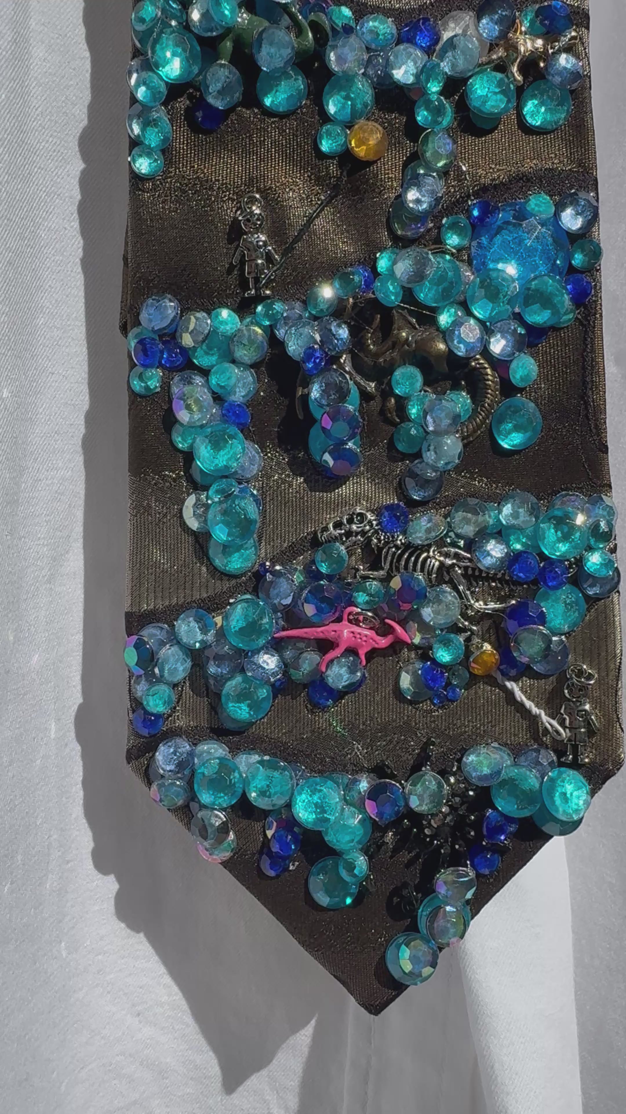 Dark Green Ice Age Ice Cave Exploration Tie