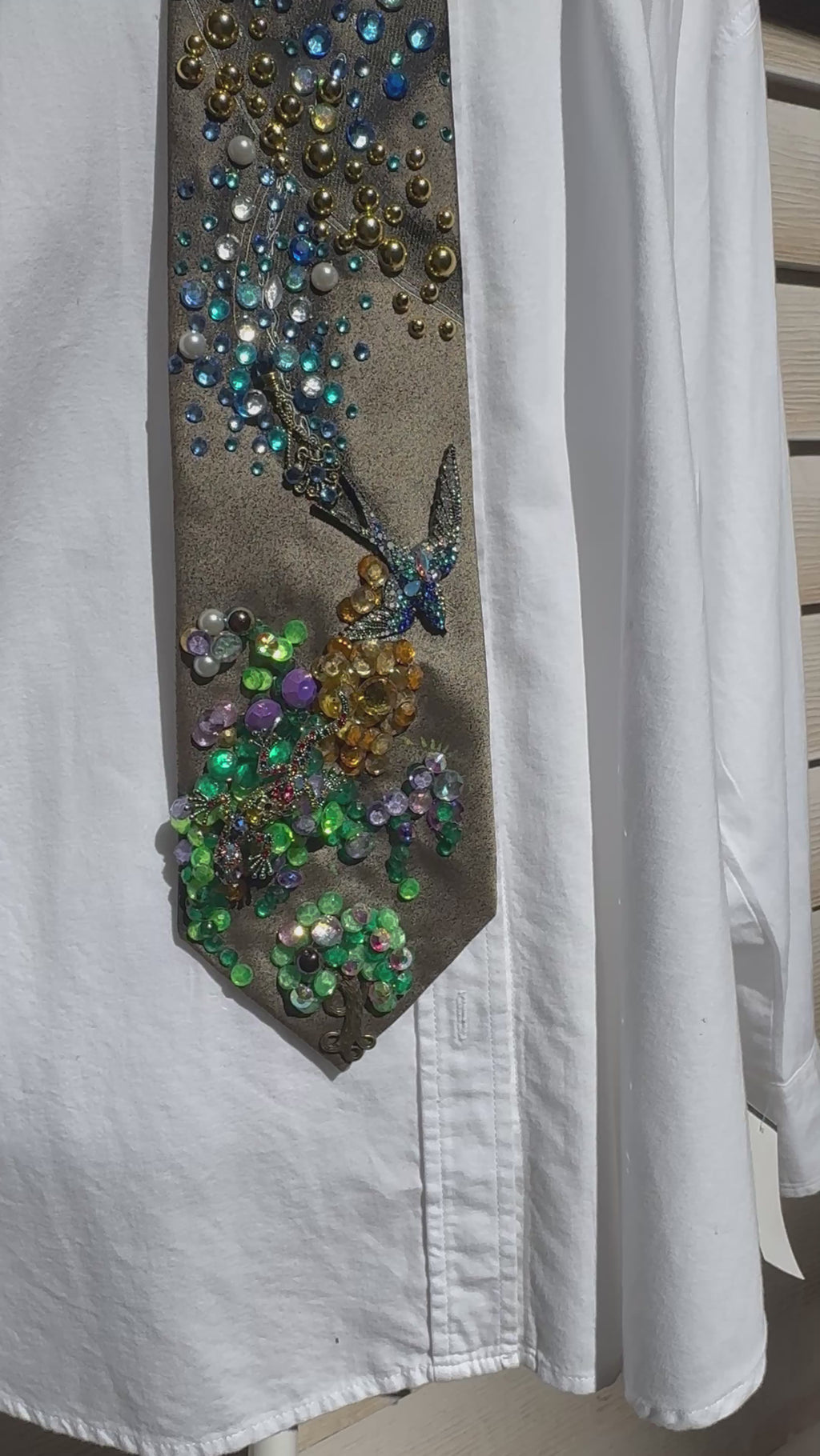 Green Magical Vined and Blue Jay Nature Royalty Tie