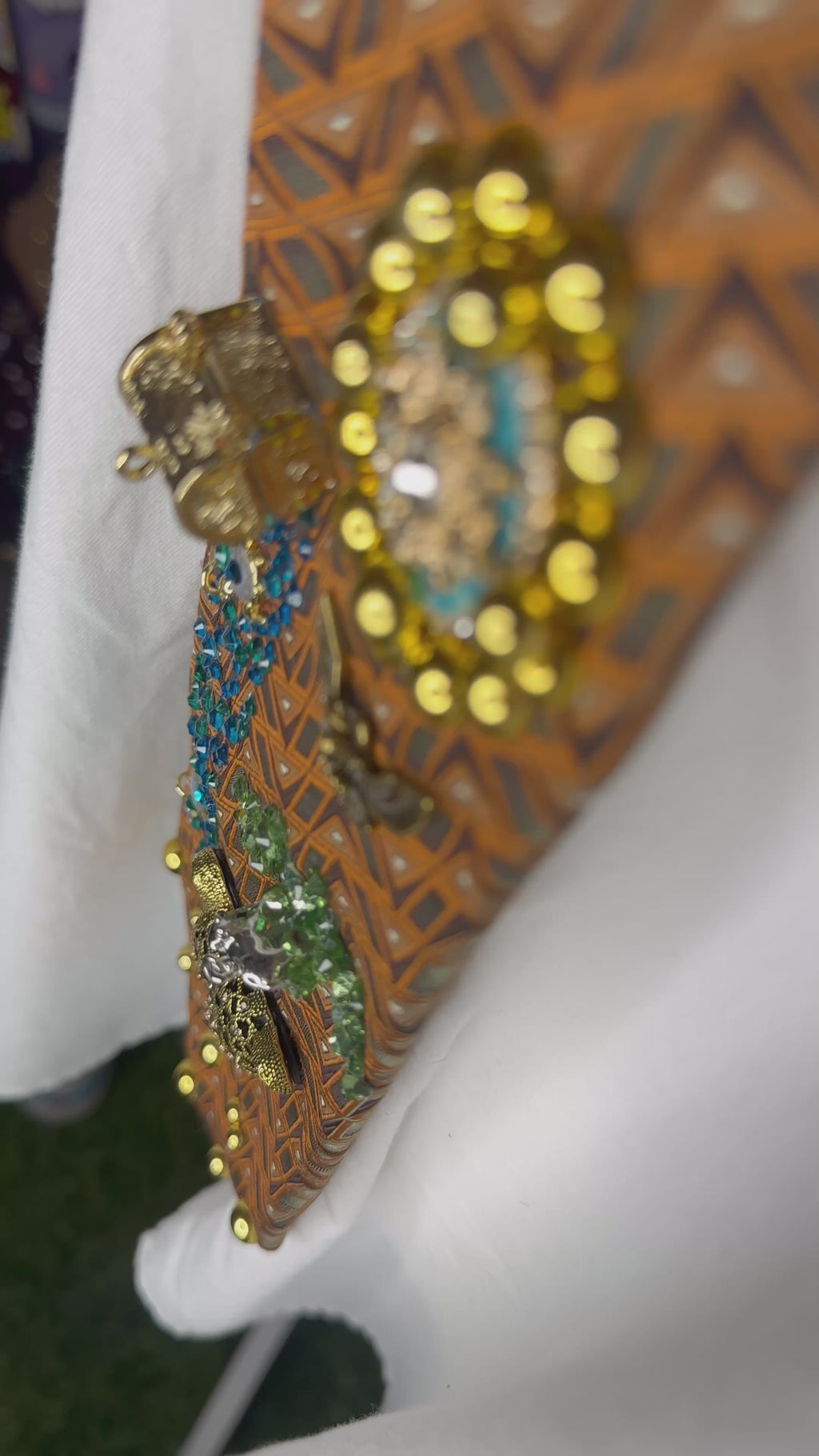 Orange Tropical Treasure Box View of Safari Royalty Tie