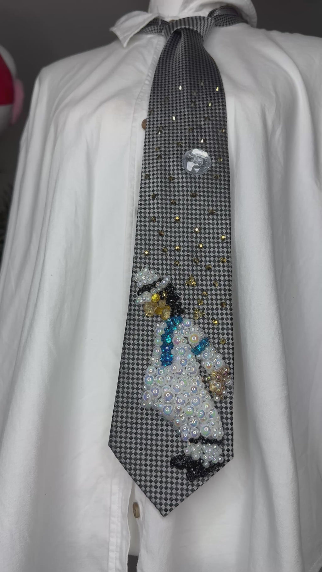 Grey Michael Jackson Doing Iconic Lean from Smooth Criminal Music Video Tie